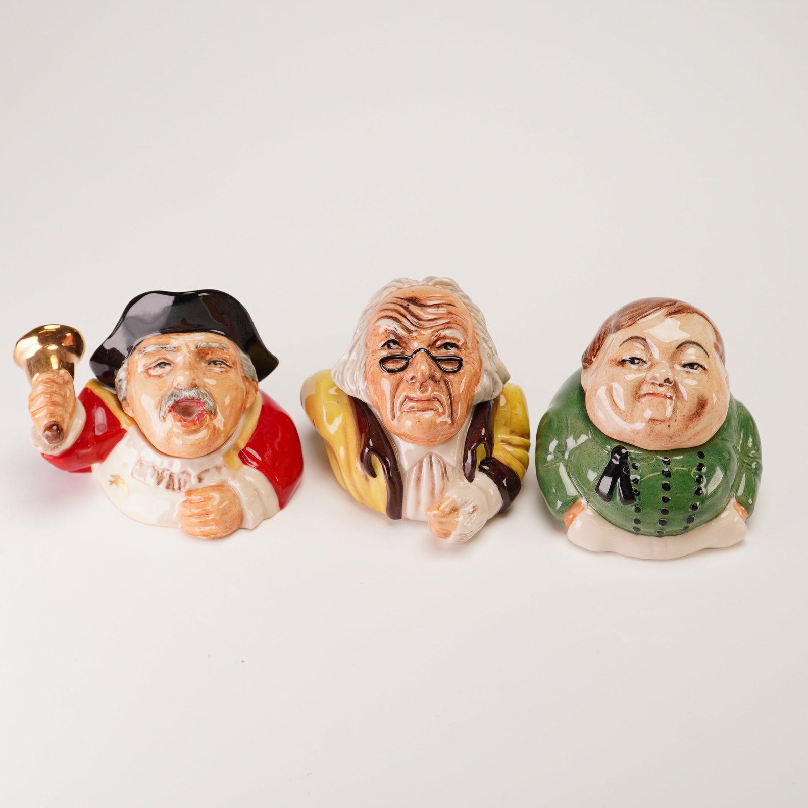 3pc Kevin Francis Ceramic Face Pots, Town Crier, Scrooge, and Fat Boy (1 of 4)
