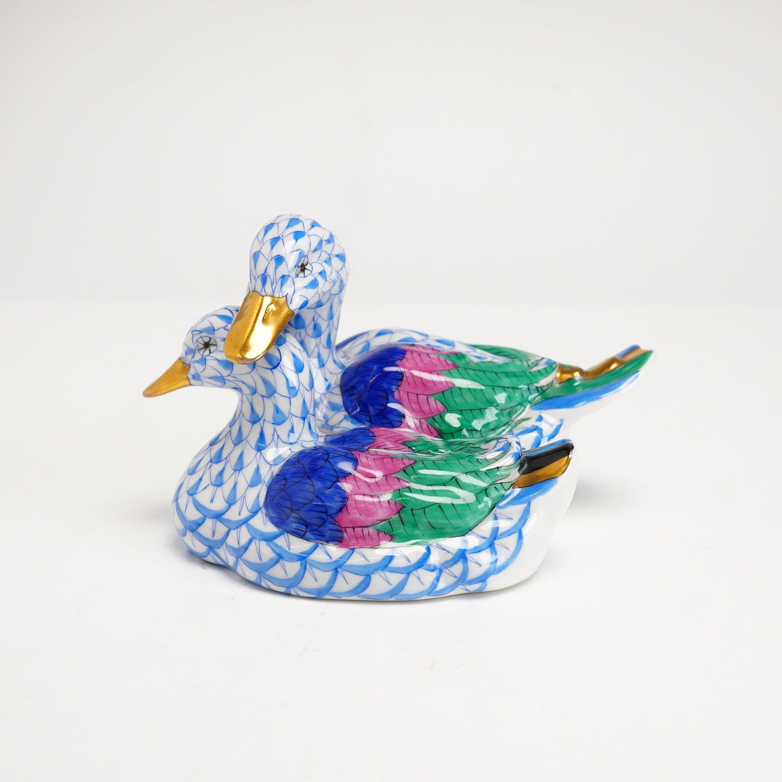 Herend Hand Painted Porcelain Figurine, Pair of Ducks (1 of 4)