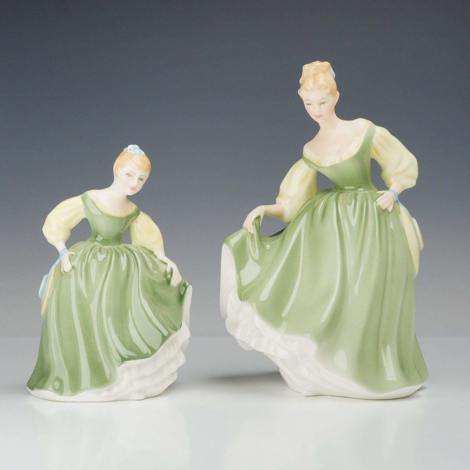 2pc Royal Doulton Figurines, Fair Lady HN 2193 and Fair Maiden HN 2211 (1 of 3)