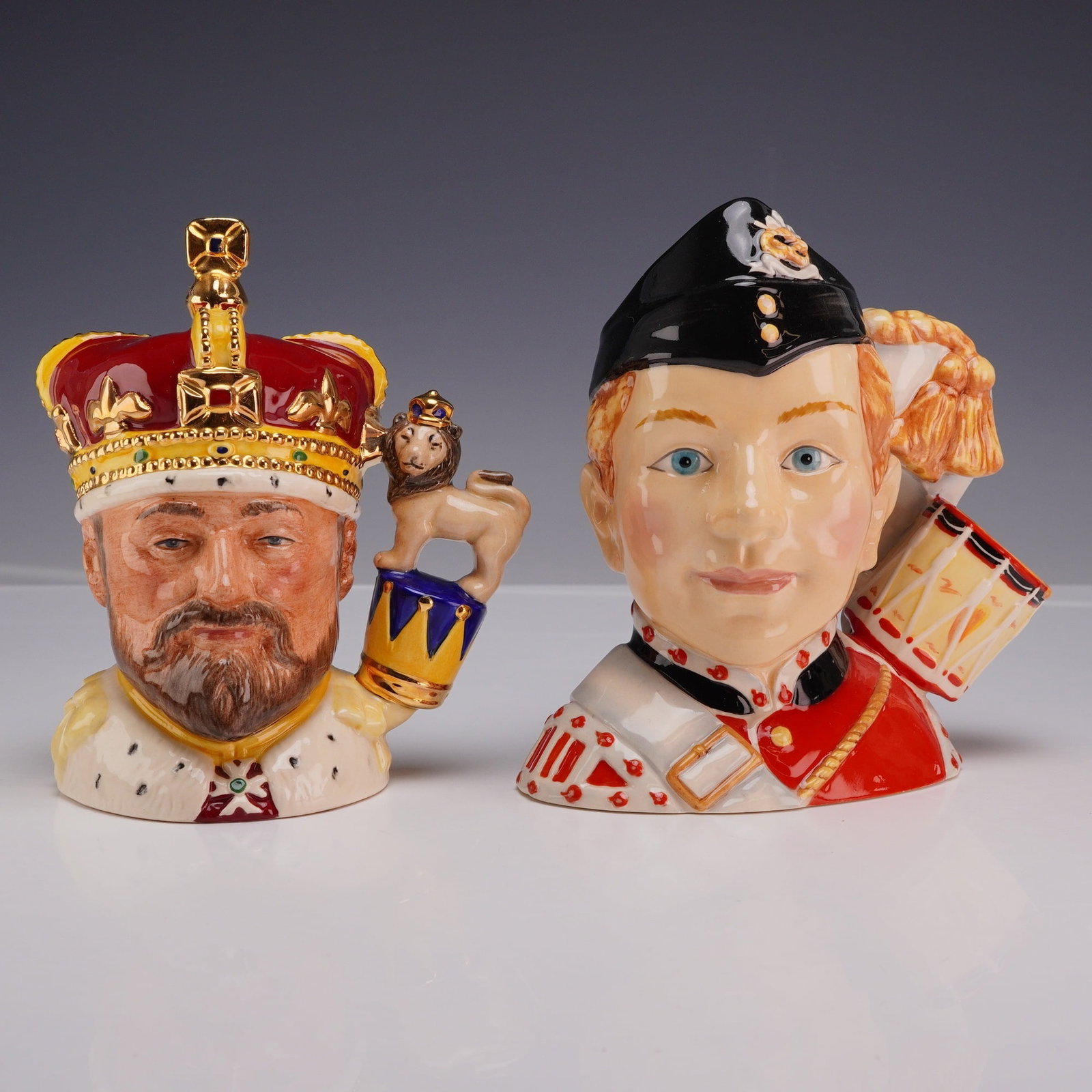Lot of 2 Royal Doulton Medium Character Jugs - King Edward VII D6923 No. 1220 of 2,500 with COA and (1 of 4)