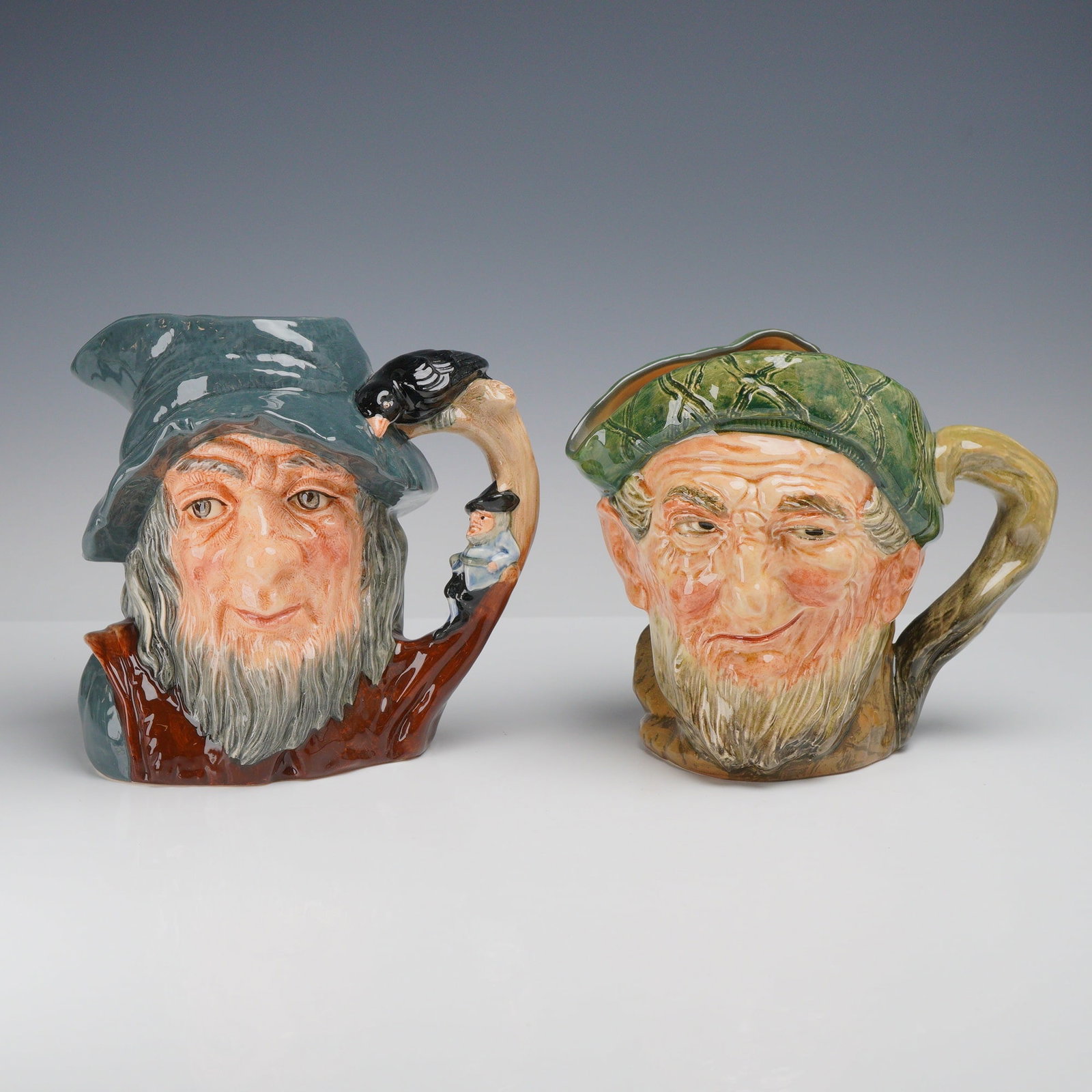 2pc Royal Doulton Character Jugs, Rip Van Winkle D6438 and Owd Mac D5823 (1 of 3)
