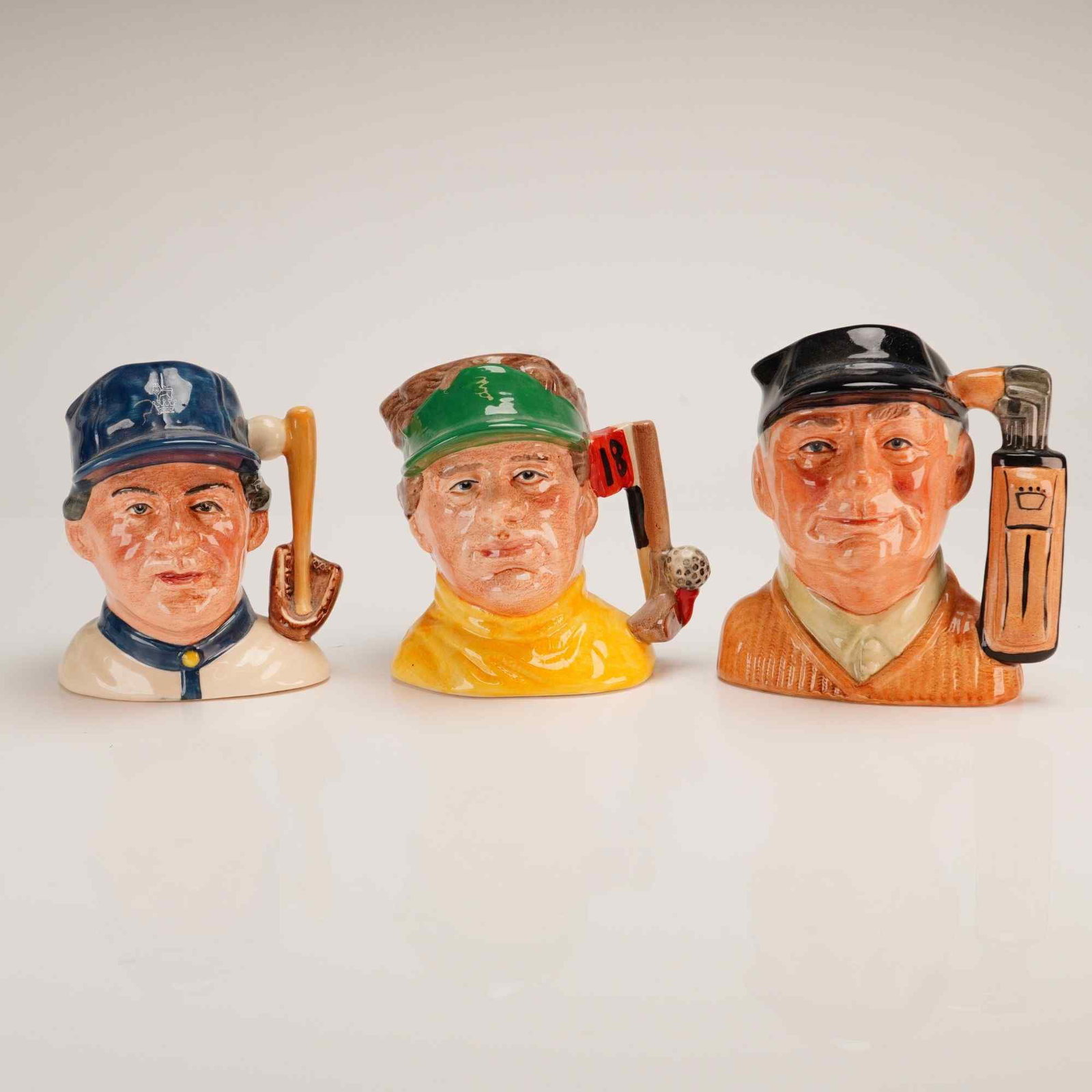 3pc Royal Doulton Sports Themed Small Character Jugs- D6865, 6878 & 6756 (1 of 3)