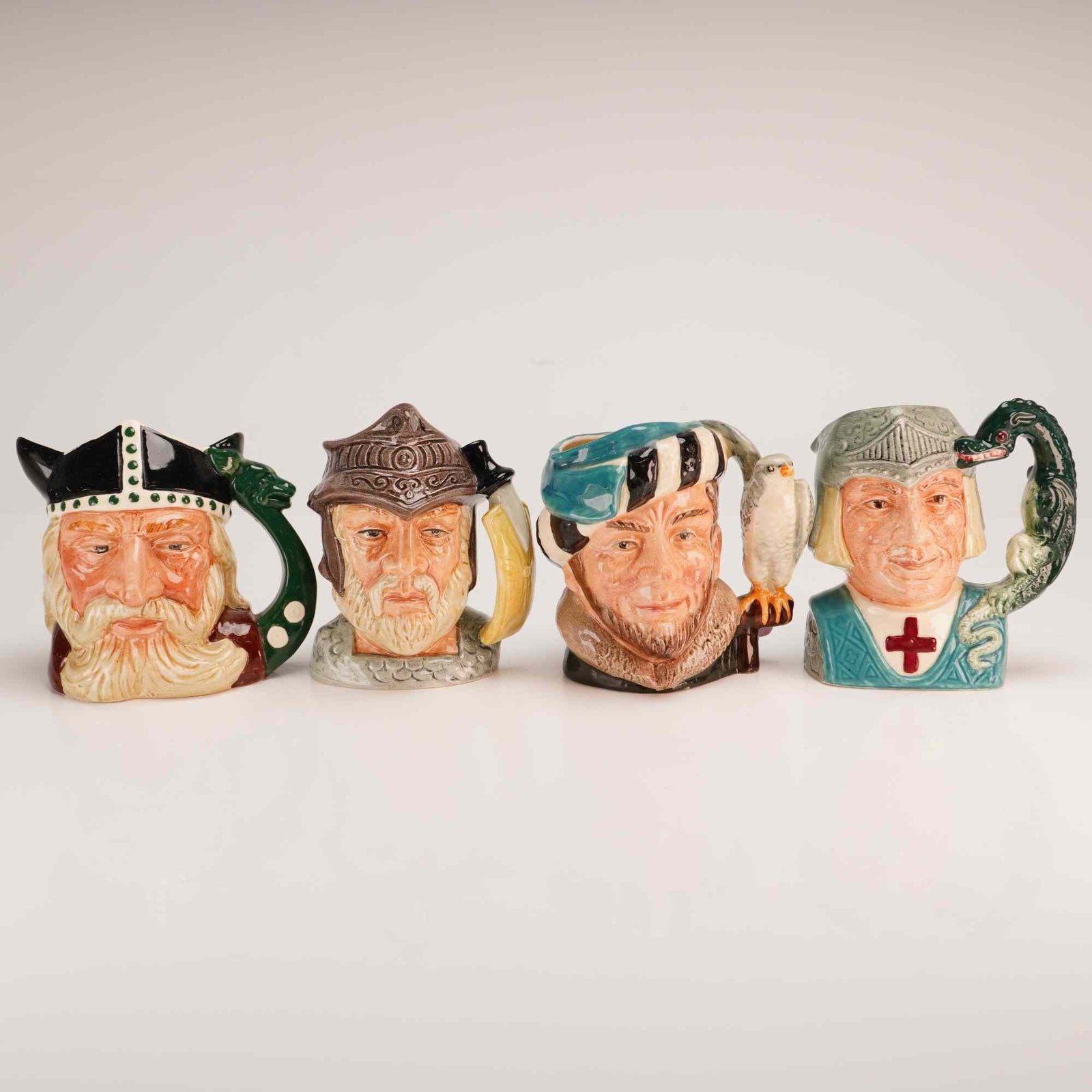 Lot of Four Royal Doulton Small Character Jugs- D6502, 6540, 6553 & 6621 (1 of 4)