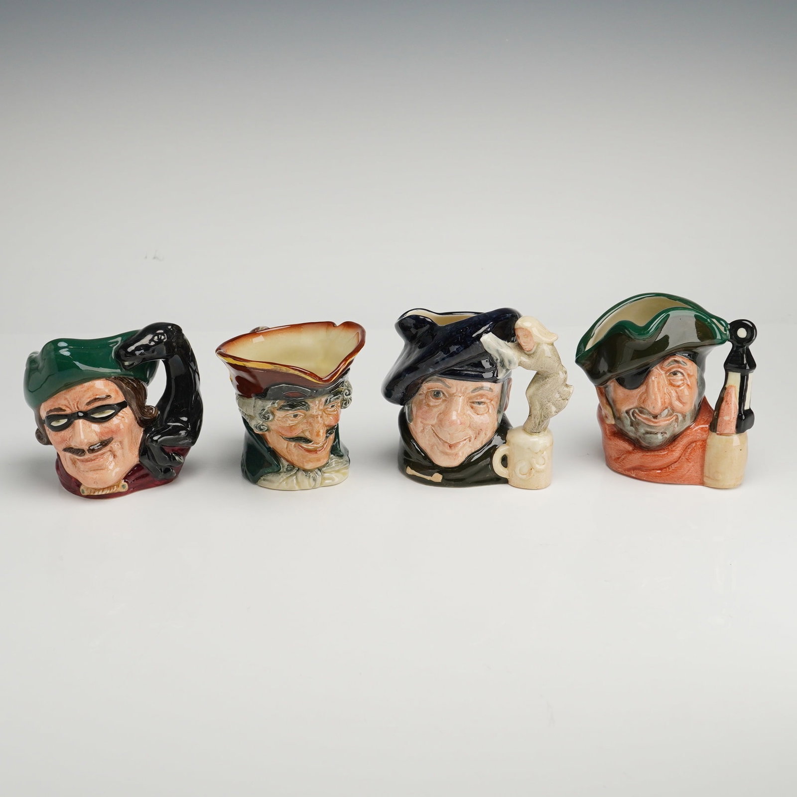 4pc Royal Doulton Character Jugs, Dick Turpin, Tam o'Shanter, Smuggler, and (1 of 3)
