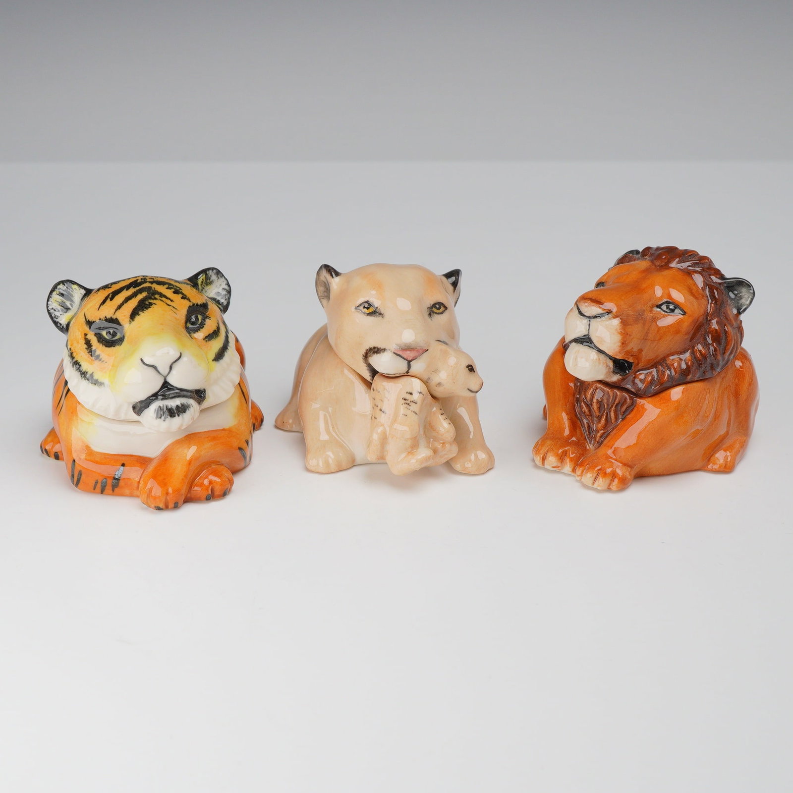 3pc Kevin Francis Face Pots, Big Cats (1 of 3)