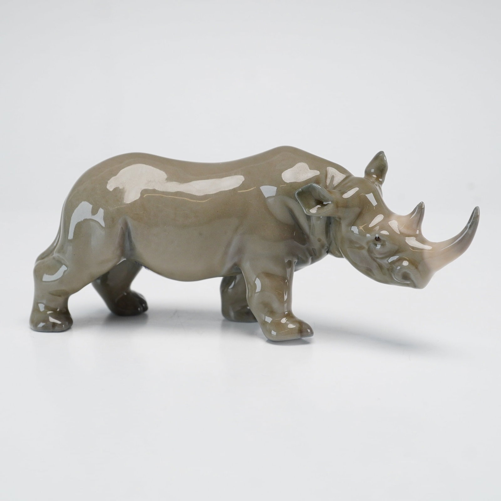 Lladro Glazed Porcelain Figurine, Mini Rhino 01005437 (1 of 3)