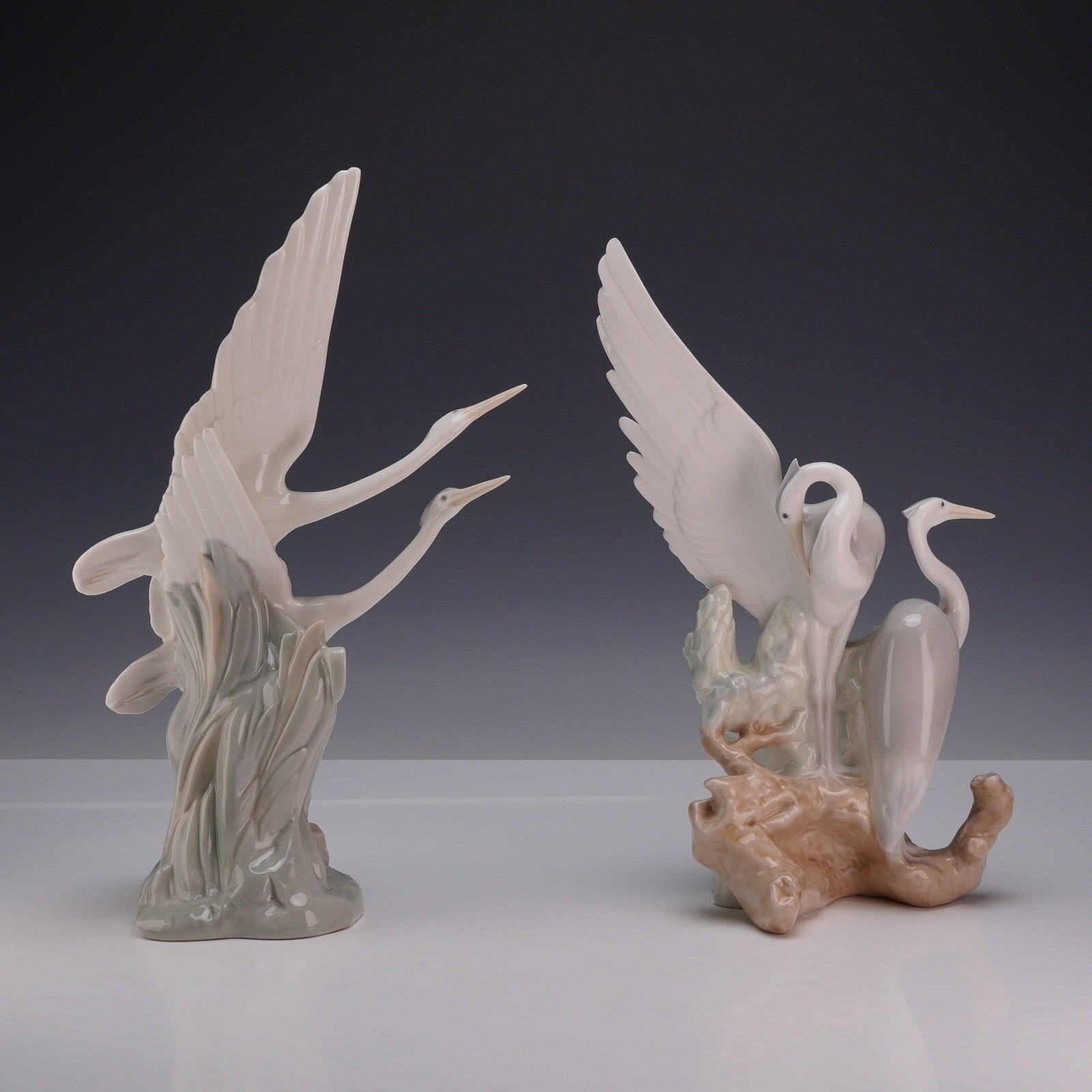 2pc Nao by Lladro Porcelain Heron Figurines, Models 10044 and 10045 (1 of 3)
