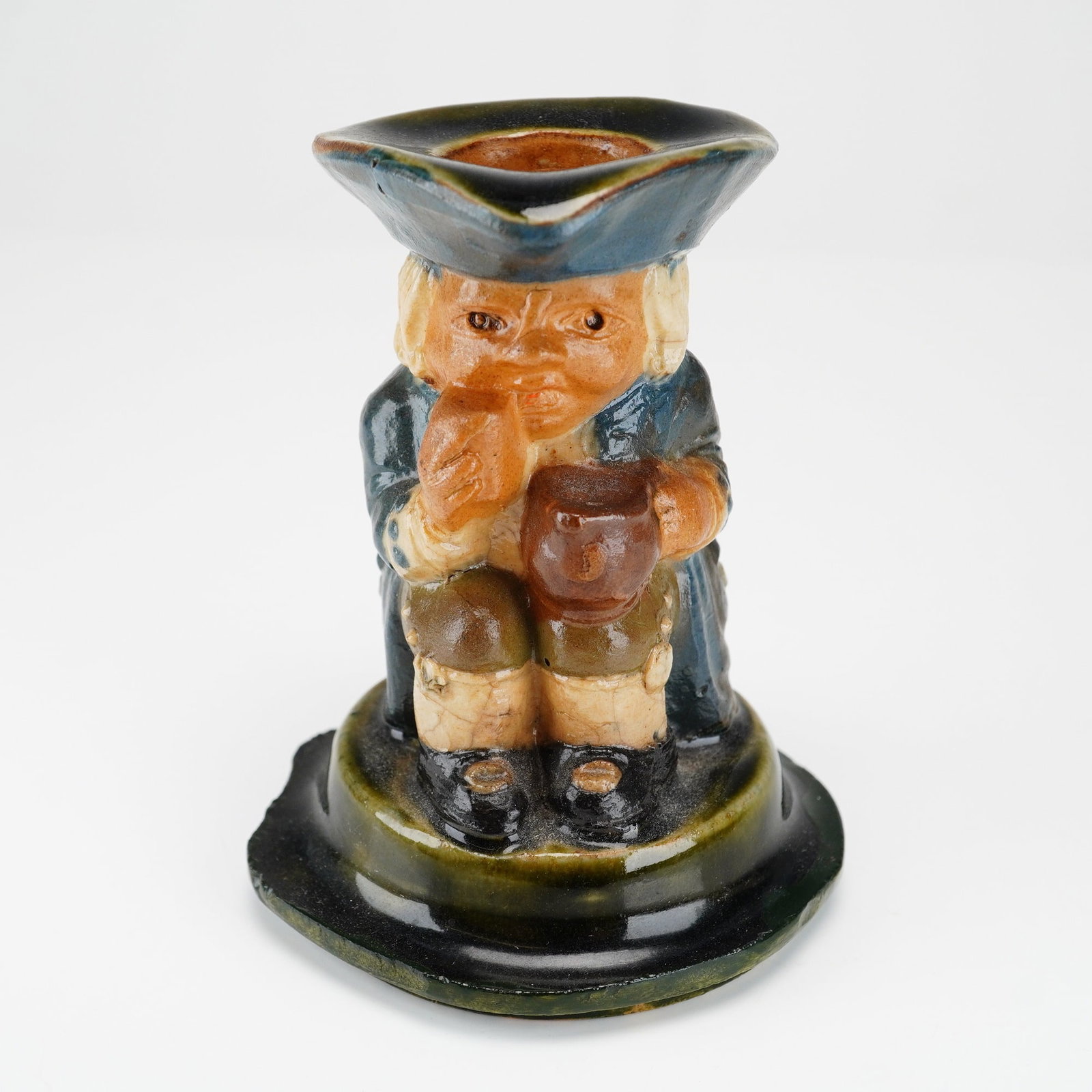 Doulton Lambeth Earthenware Toby Candlestick Holder (1 of 4)
