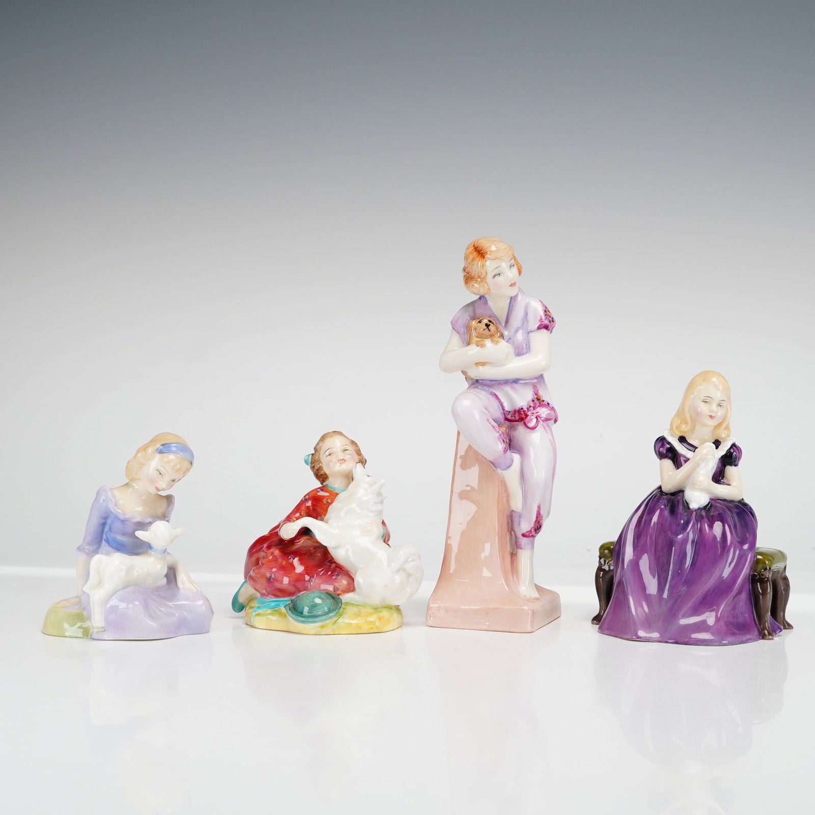 4pc Royal Doulton Figurines Lido Lady, Affection, Home Again, and Mary Had a Little Lamb (1 of 3)