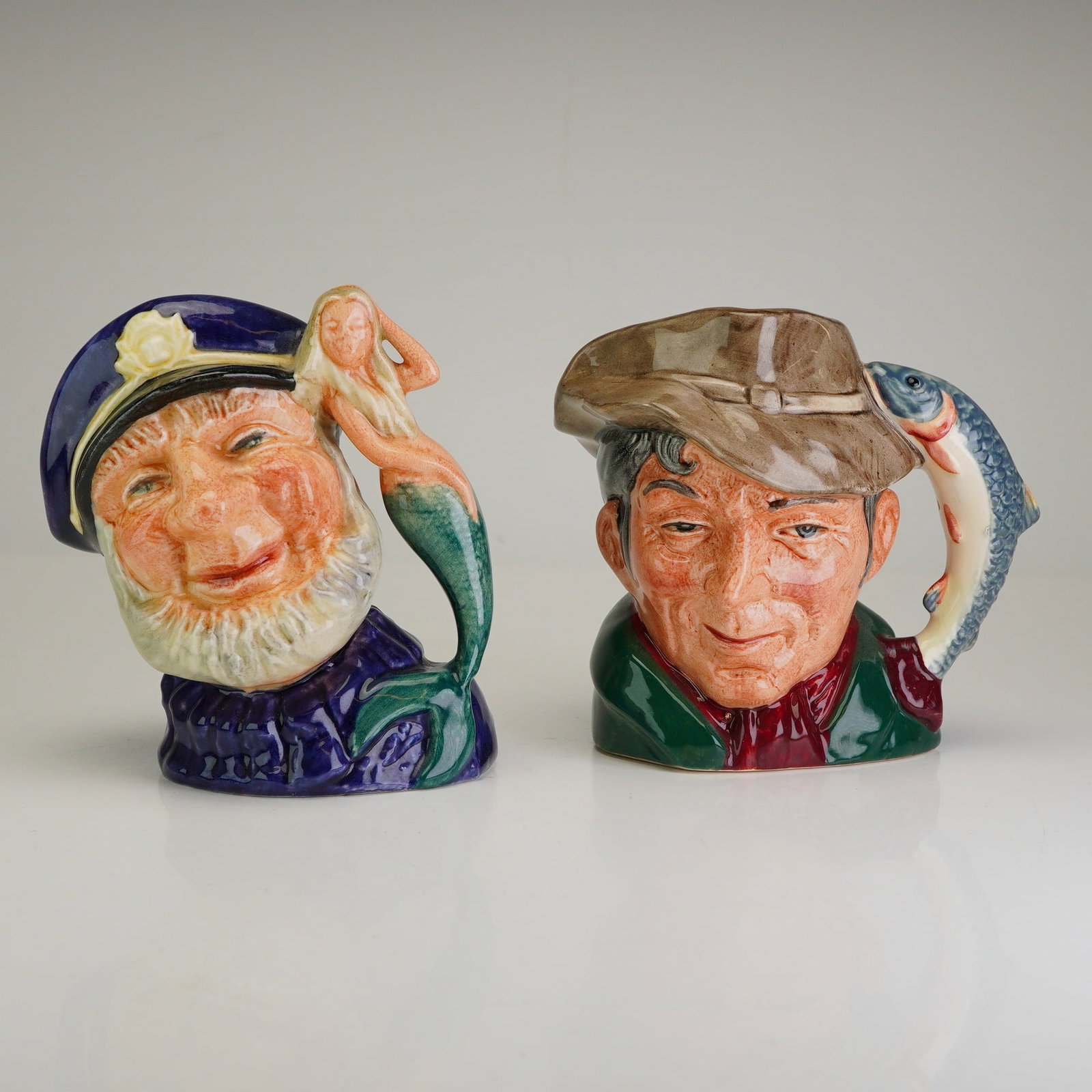 2pc Royal Doulton Small Character Jugs, Old Salt and The Poacher (1 of 4)