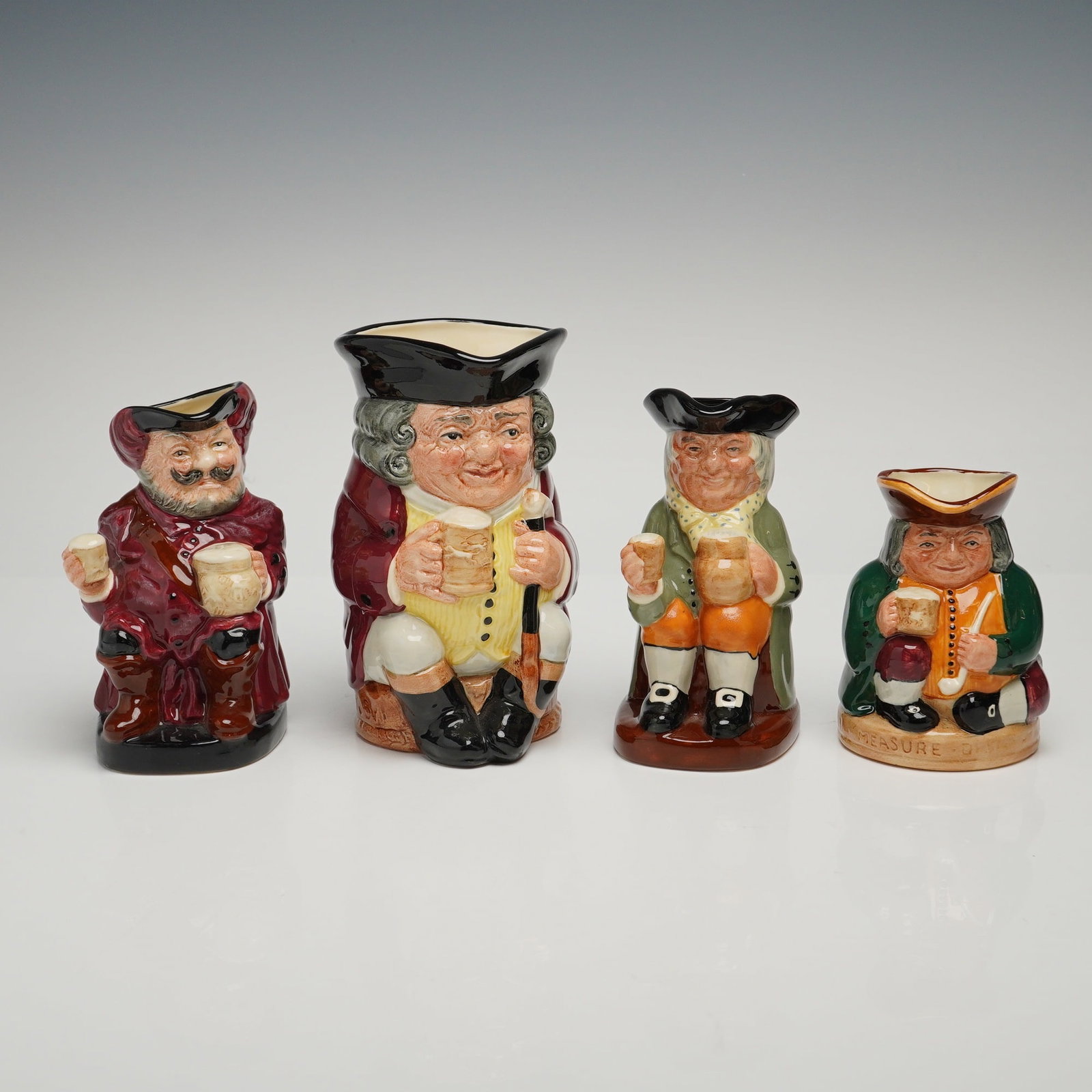 4pc Royal Doulton Toby Jugs, Falstaff, Jolly Toby, Happy John, and Honest Measure (1 of 3)