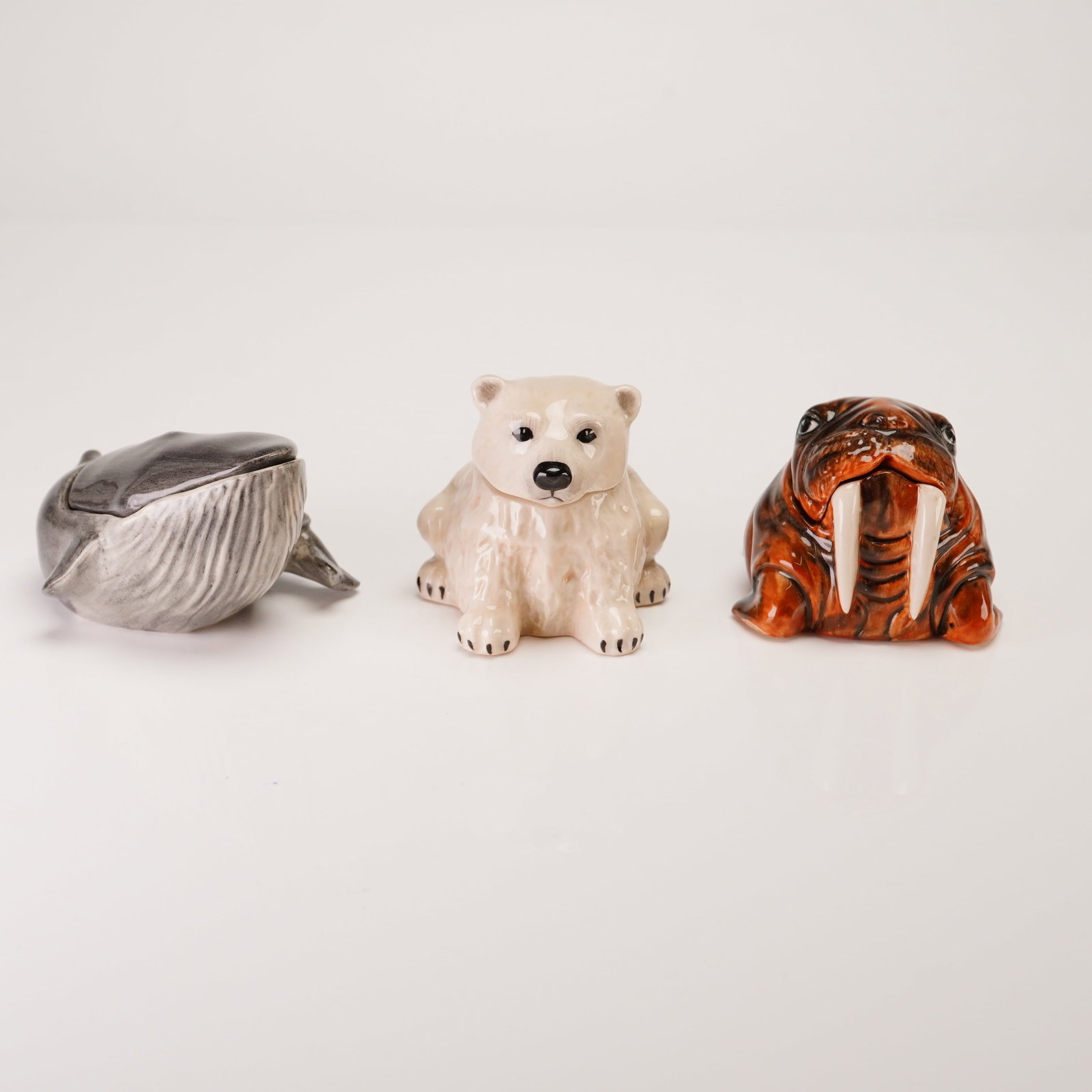 3pc Kevin Francis Ceramic Face Pots, Bernard, Nanuk, and Paul (1 of 5)
