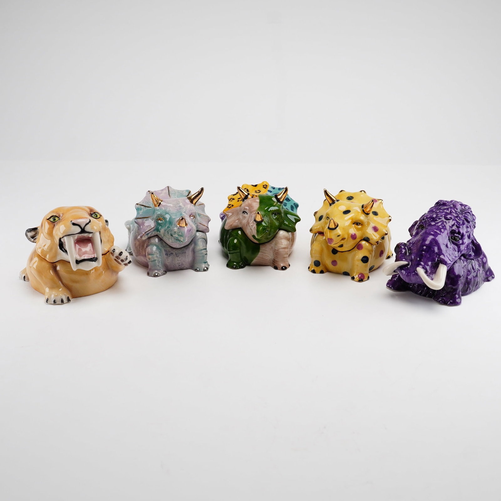 Lot of 5 Kevin Francis Face Pots Prehistoric Boxes Including Prototype and Artist Edition (1 of 4)