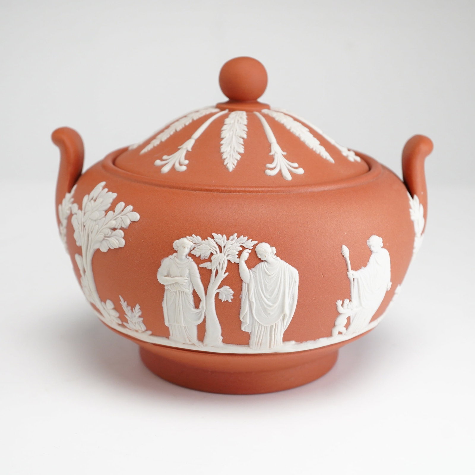 Wedgwood Terracotta Jasperware Lidded Sugar Bowl (1 of 4)