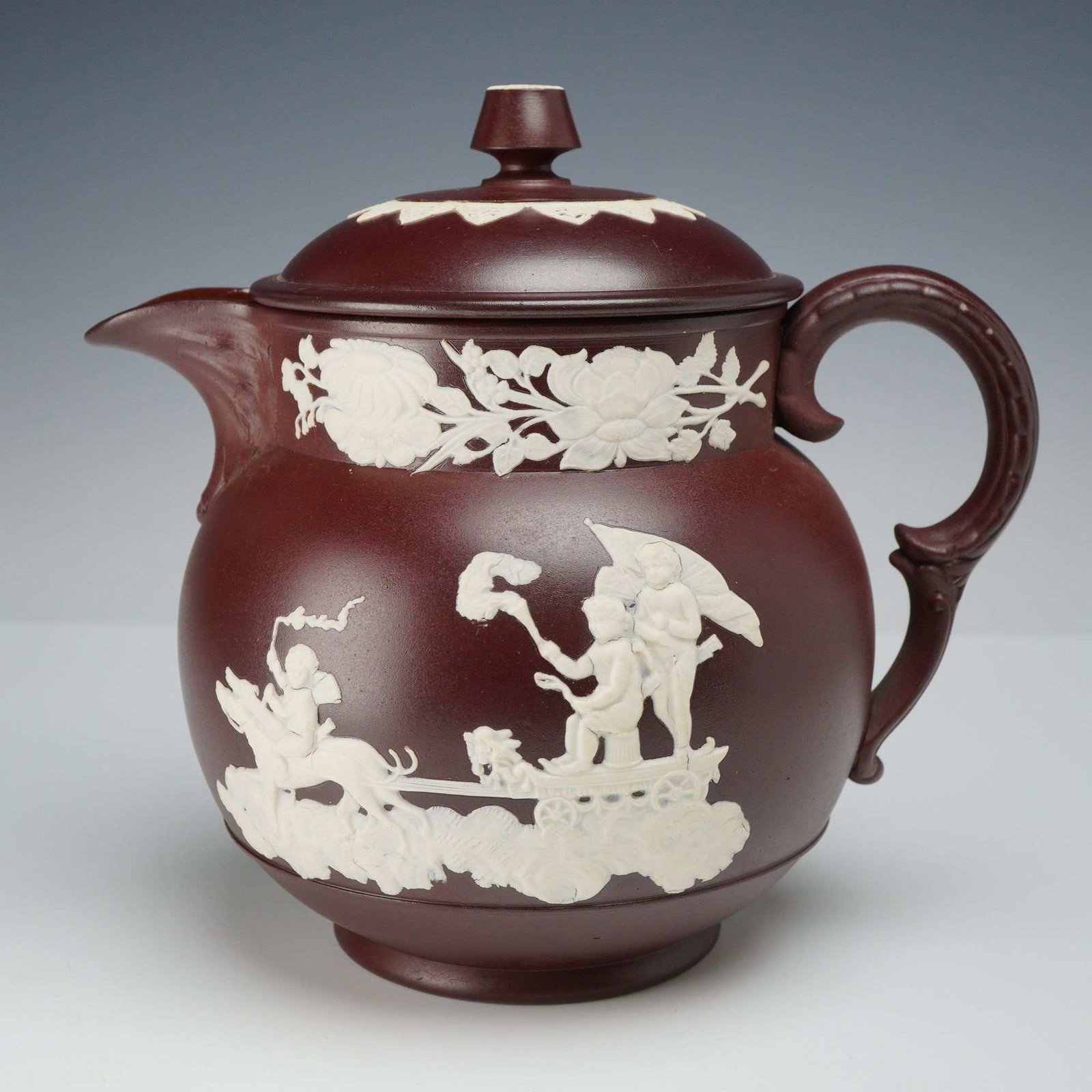 Wedgwood Crimson Dip Jasperware Lidded Teapot (1 of 3)