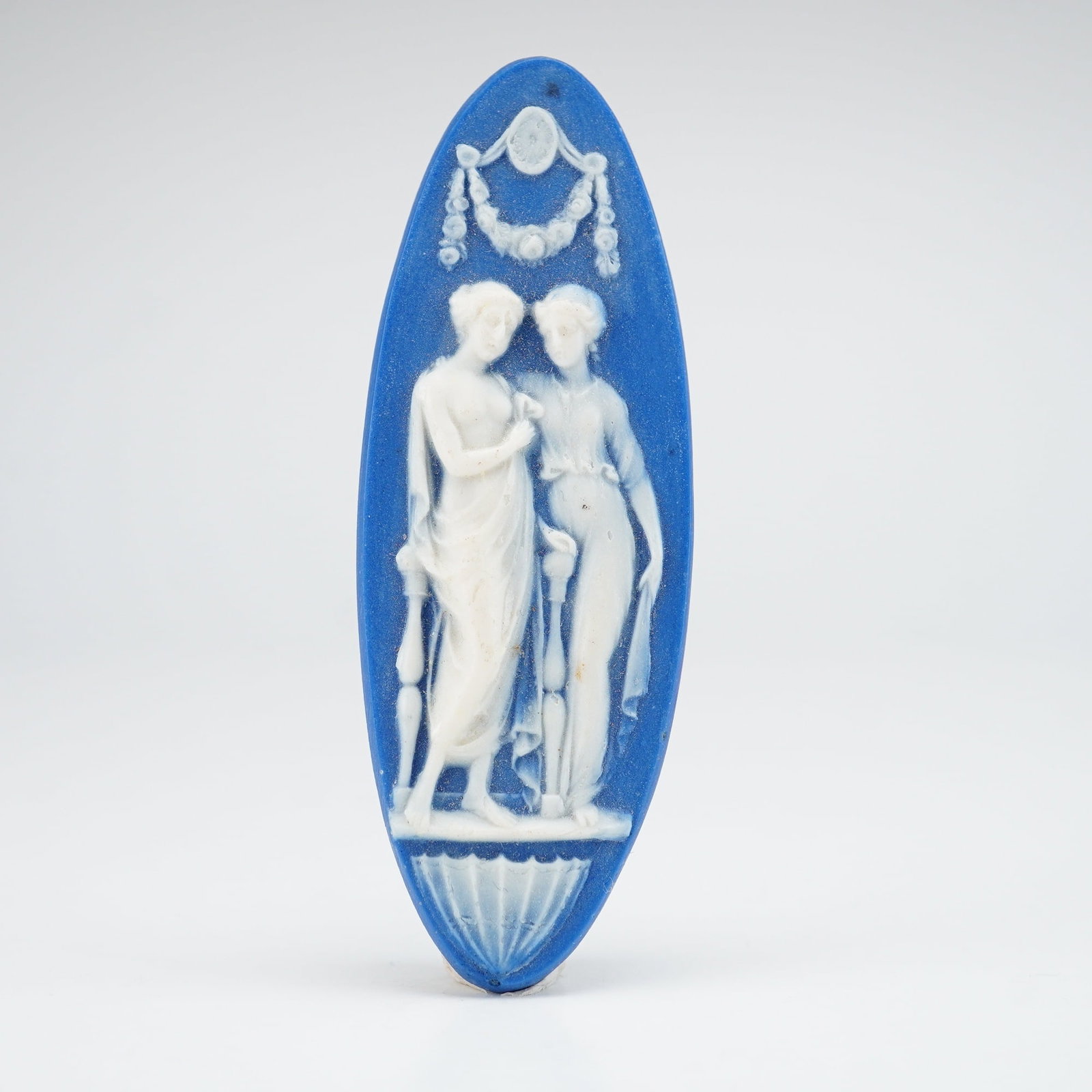 Wedgwood Jasperware Blue and White Miniature Oval Plaque (1 of 2)