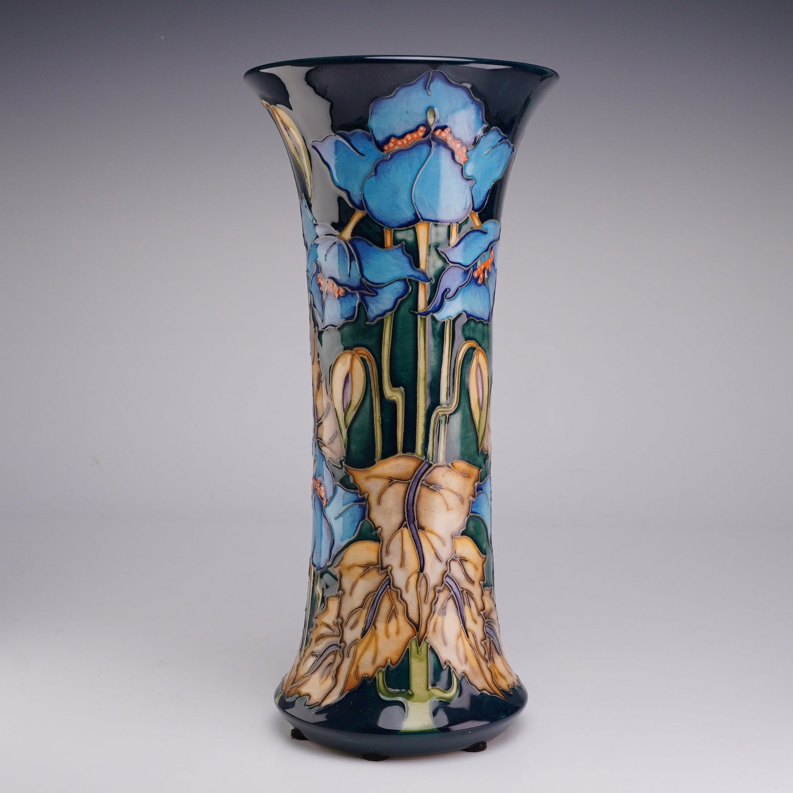 Moorcroft Pottery by Philip Gibson Vase, Blue Rhapsody (1 of 3)
