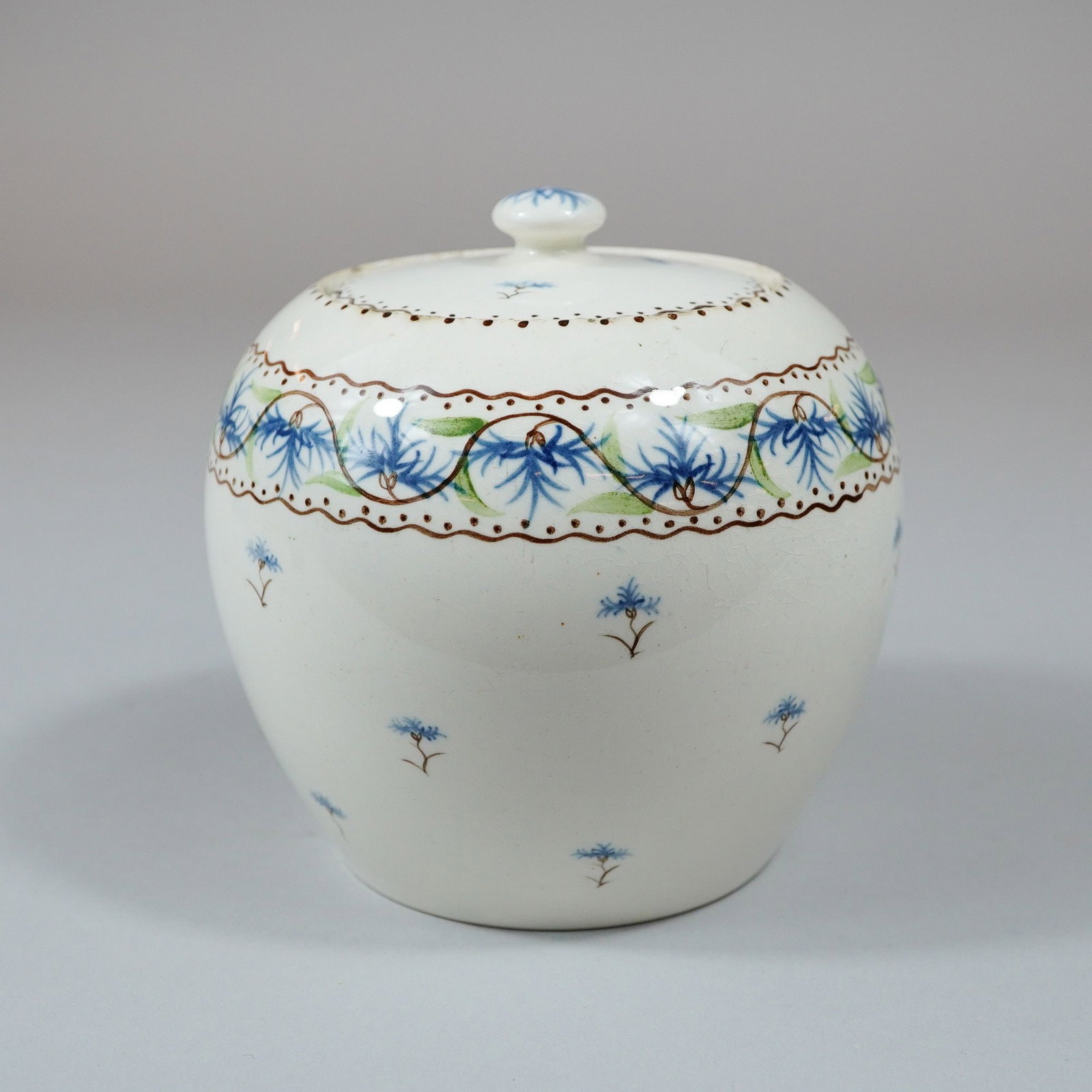 Wedgwood Queensware Lidded Jar Hand-Painted by Grace Barnsley (1 of 4)