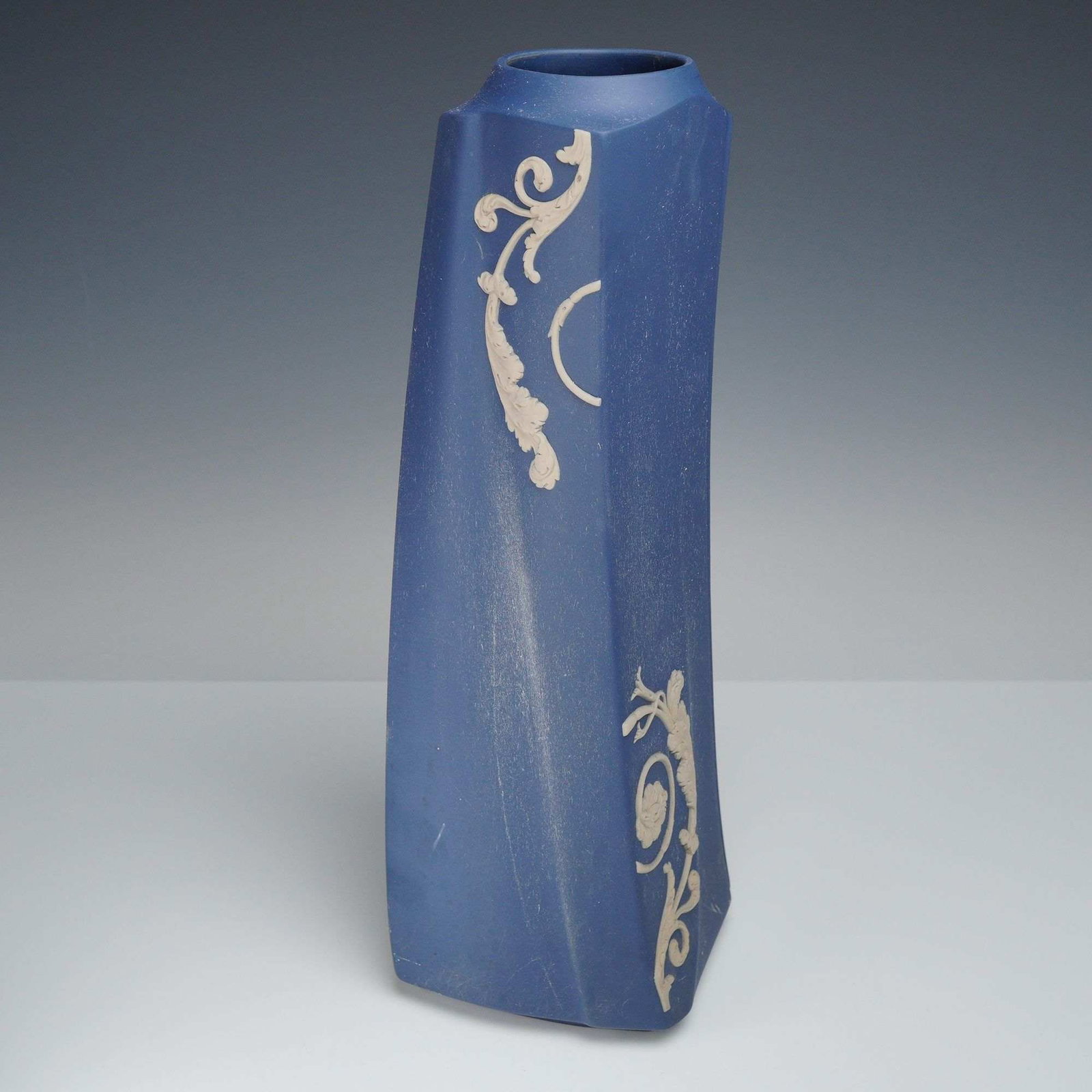 Wedgwood Japanesque Craftsman Tall Curved Blue Jasperware Vase (1 of 3)