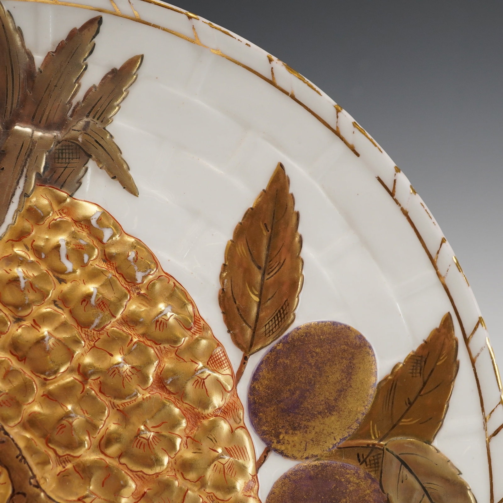 2pc Wedgwood Gilded Pineapple Plates - 2