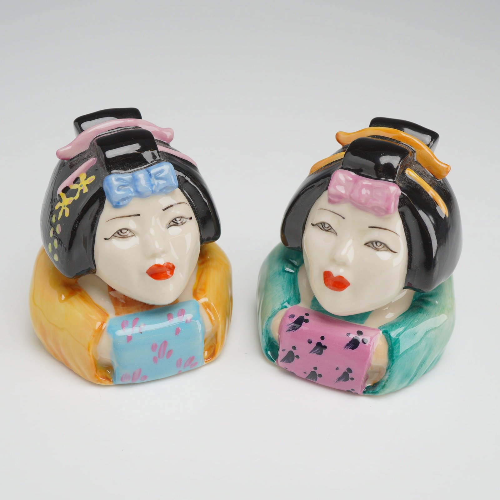 2pc Kevin Francis Face Pots, Including Signed Geisha Girl (1 of 4)