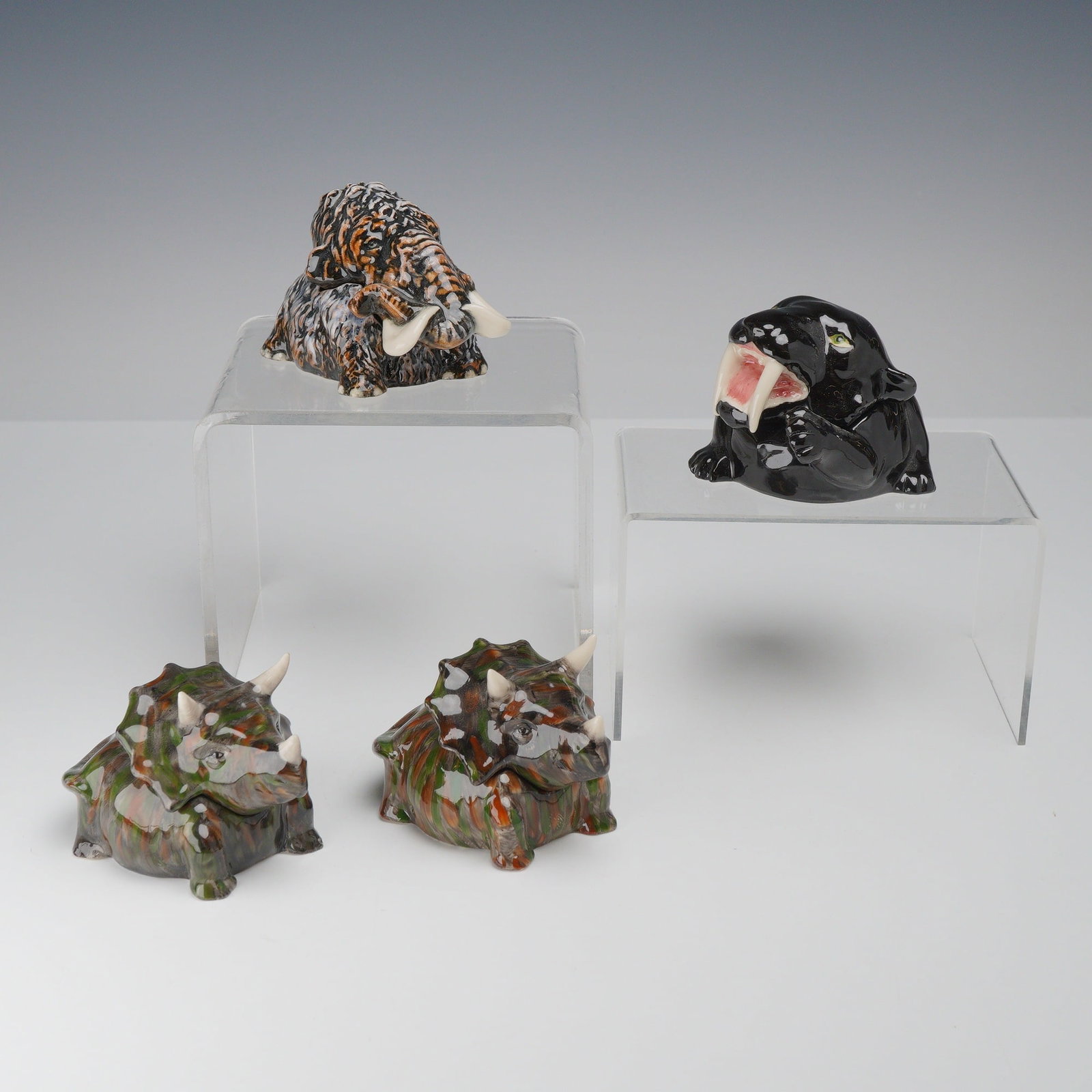 4pc Kevin Francis Ceramic Face Pots, Prehistoric Animals (1 of 3)
