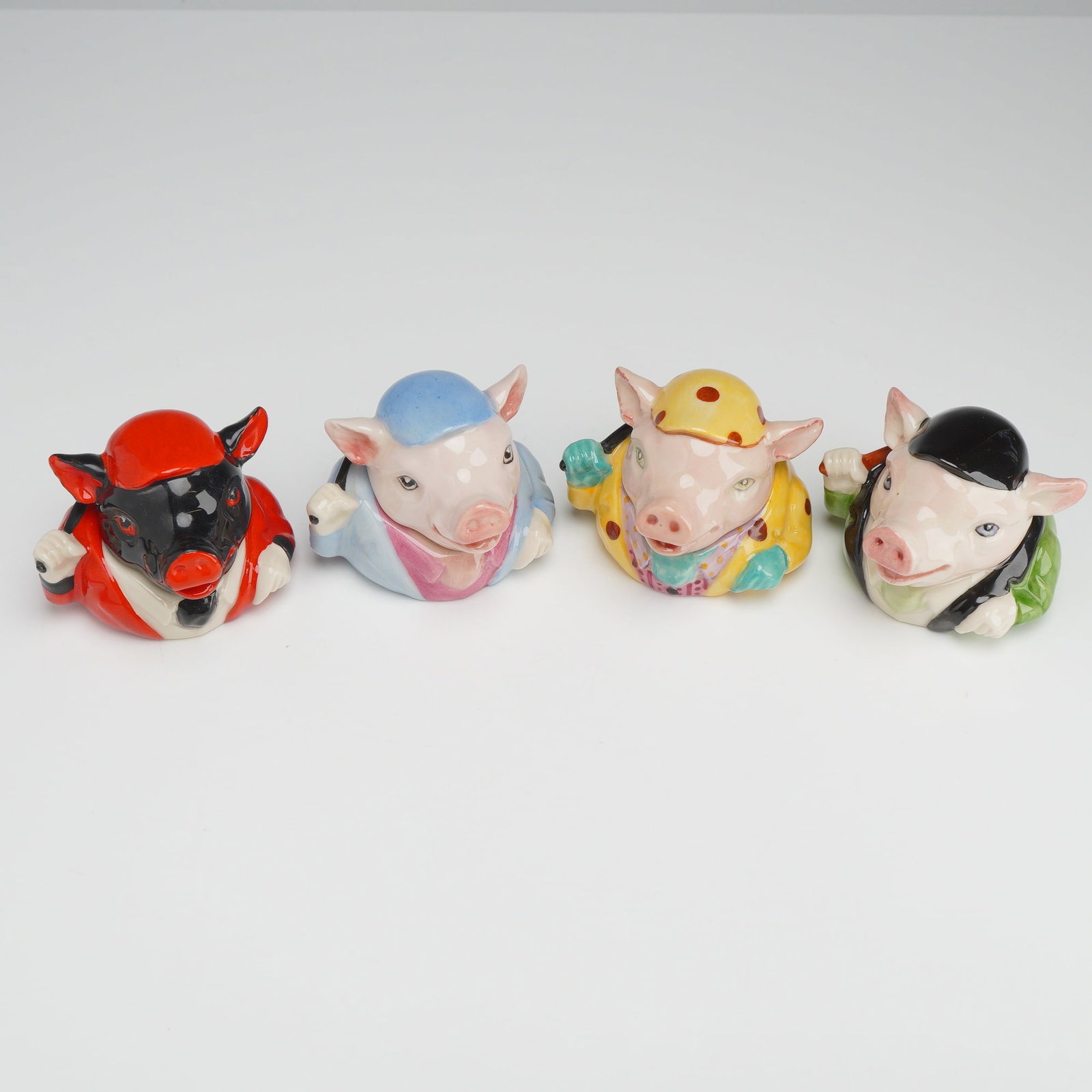4pc Kevin Francis Face Pots, Including Prototype and Artists Edition Pigs (1 of 4)