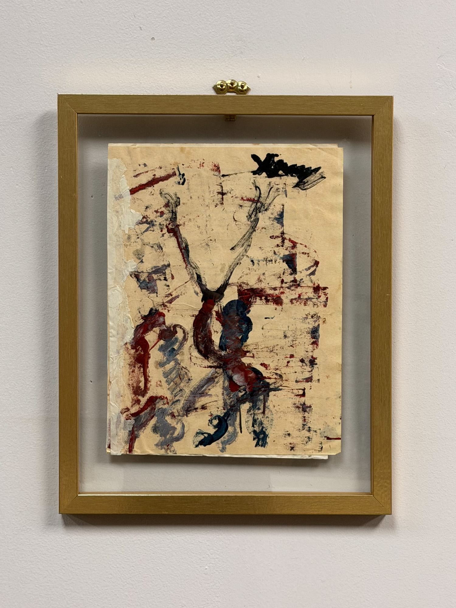 Purvis Young (American 1943-2010) Original Two-Sided Abstract Paintings on Paper, Signed (1 of 6)