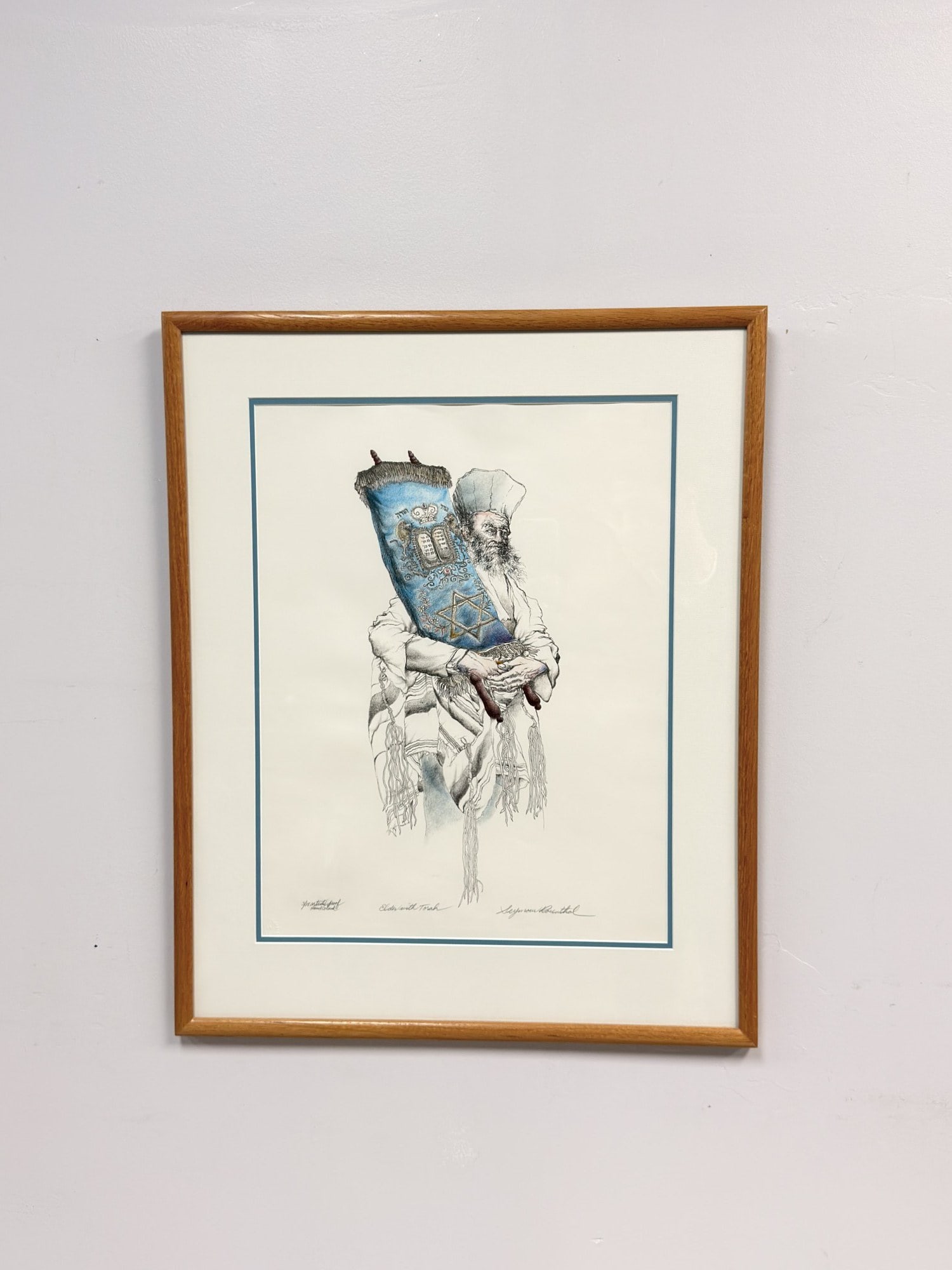 Seymour Rosenthal (American 1921-2007) Hand-Colored Artist's Proof Lithograph, Elder with Torah (1 of 4)