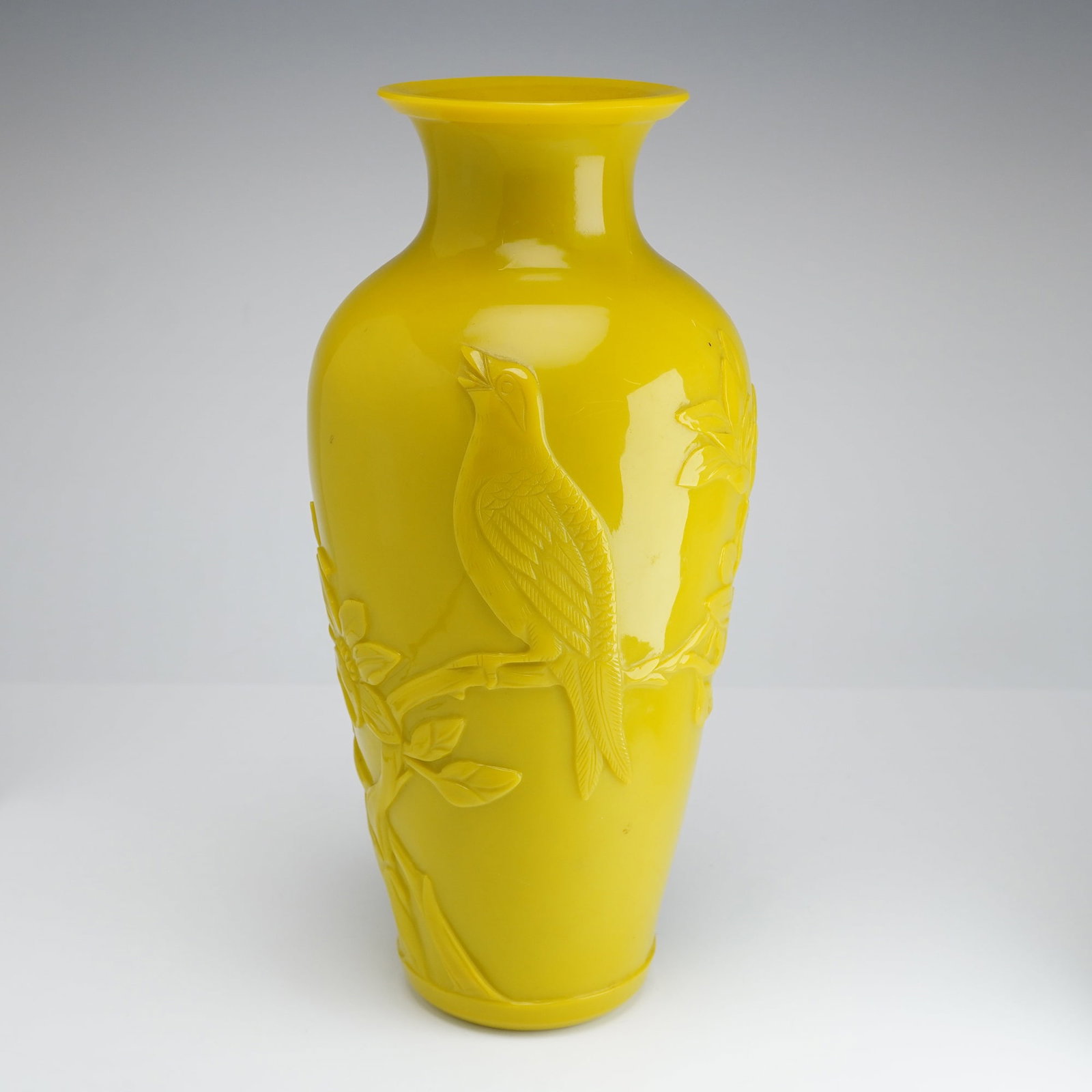 Imperial Yellow Peking Style Glass Vase (1 of 4)