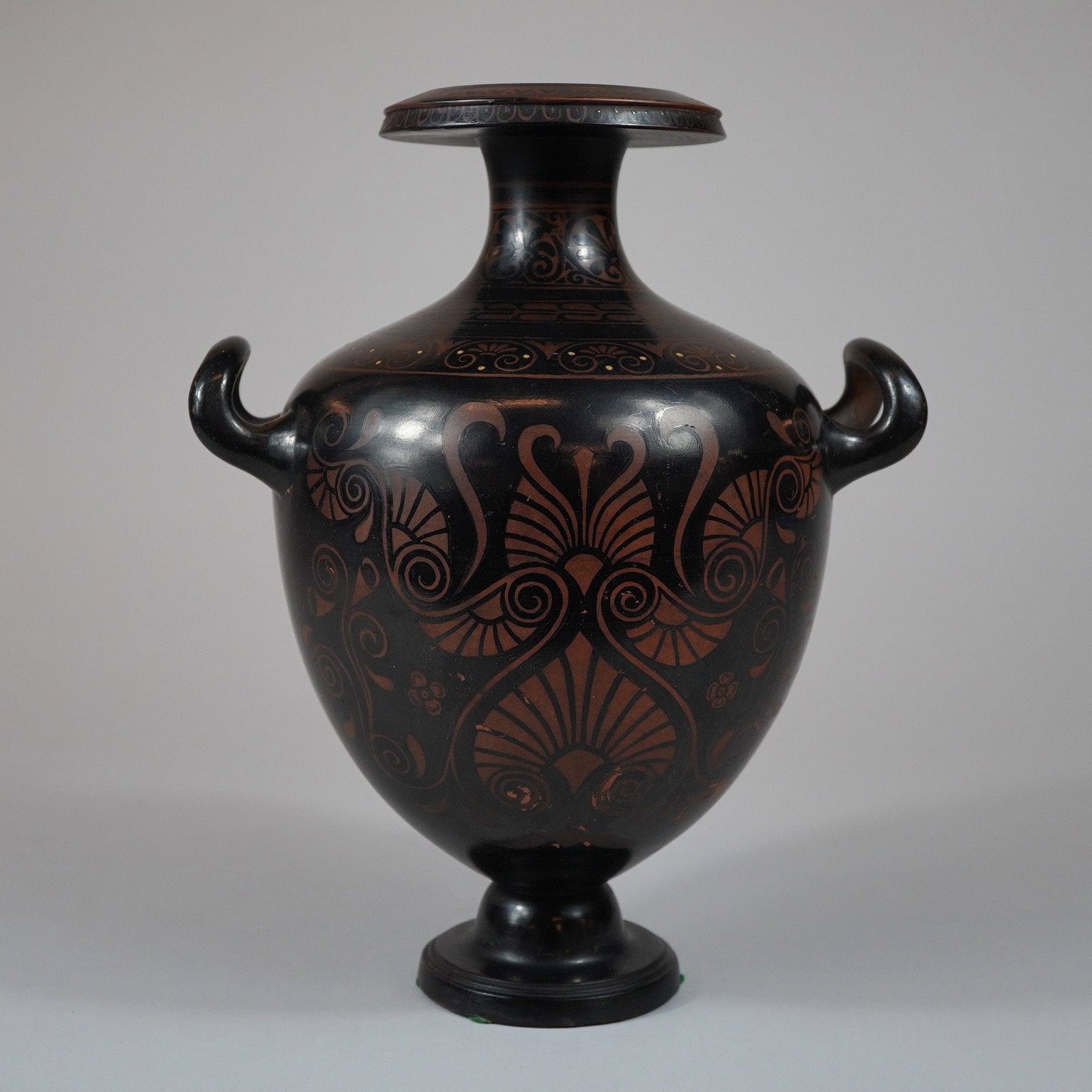 Grand Tour Greek Vase, Red Clay with Black and Gilt Decoration (1 of 3)