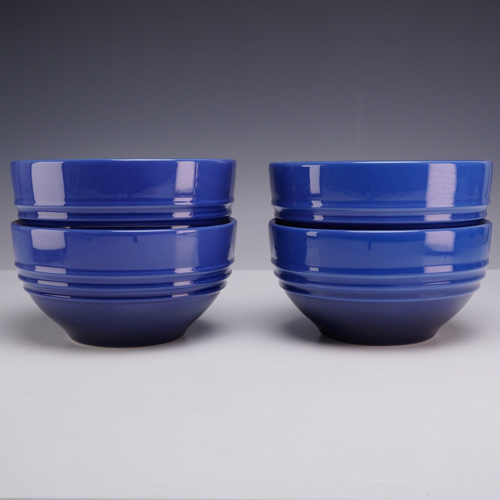 Set of 4 Le Creuset Cobalt Blue Stoneware Cereal Bowls (1 of 3)