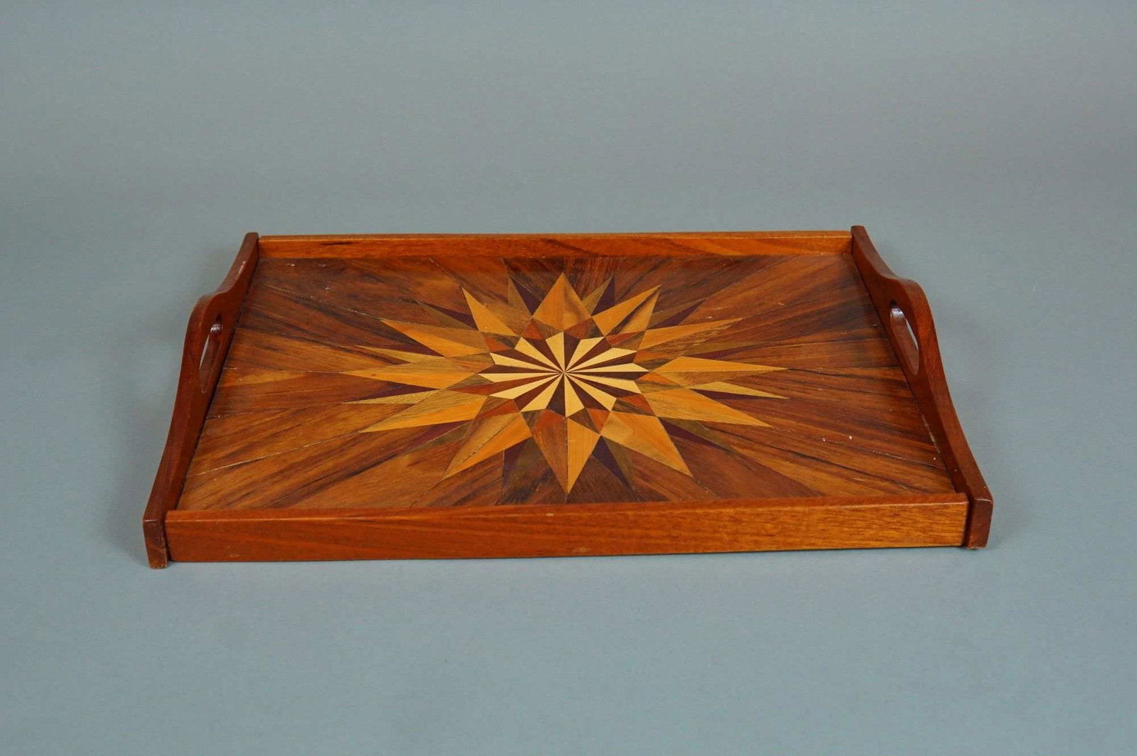 Antique Wooden Marquetry Tray in the Art Deco Style (1 of 3)