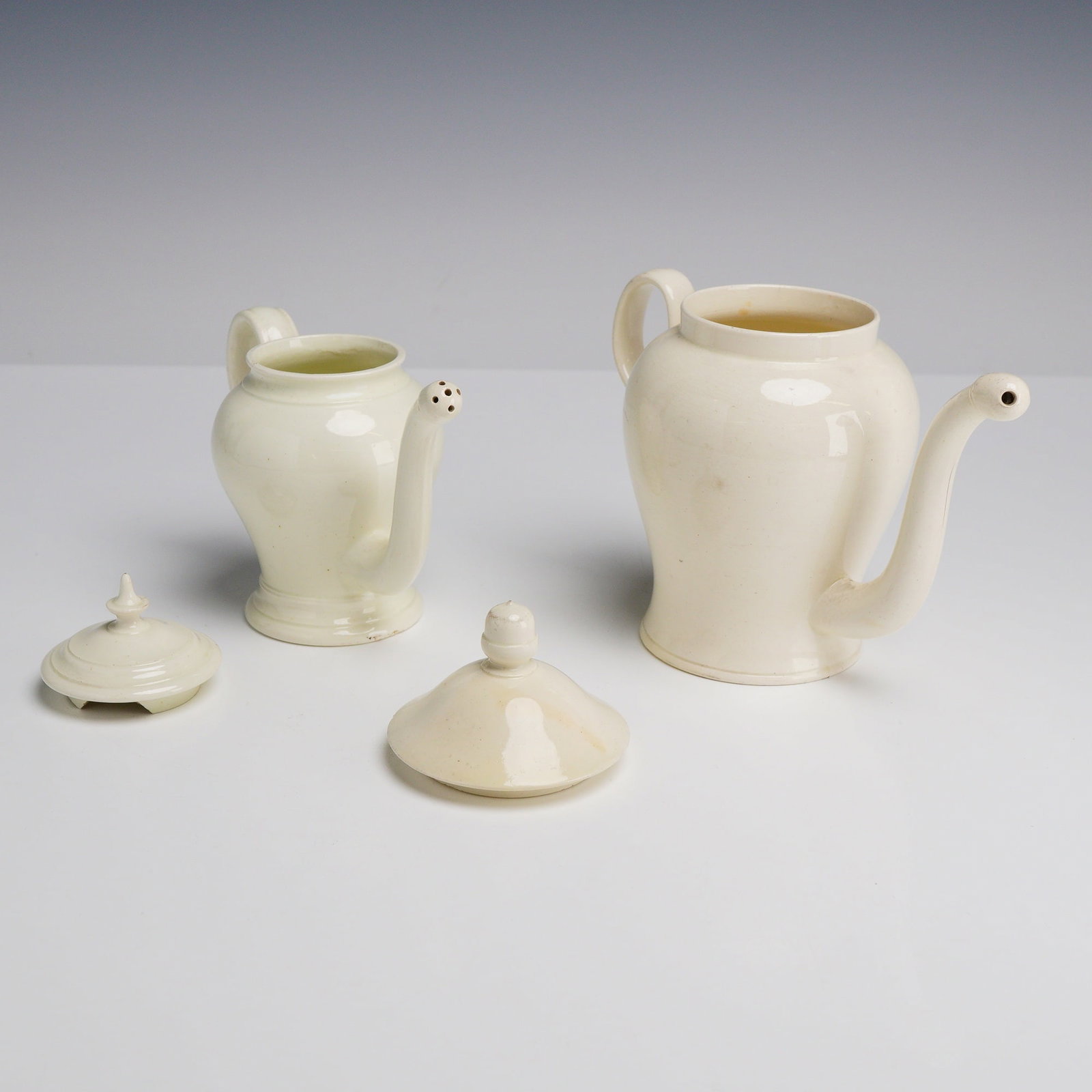 2pc Creamware Bubby Pots - 2