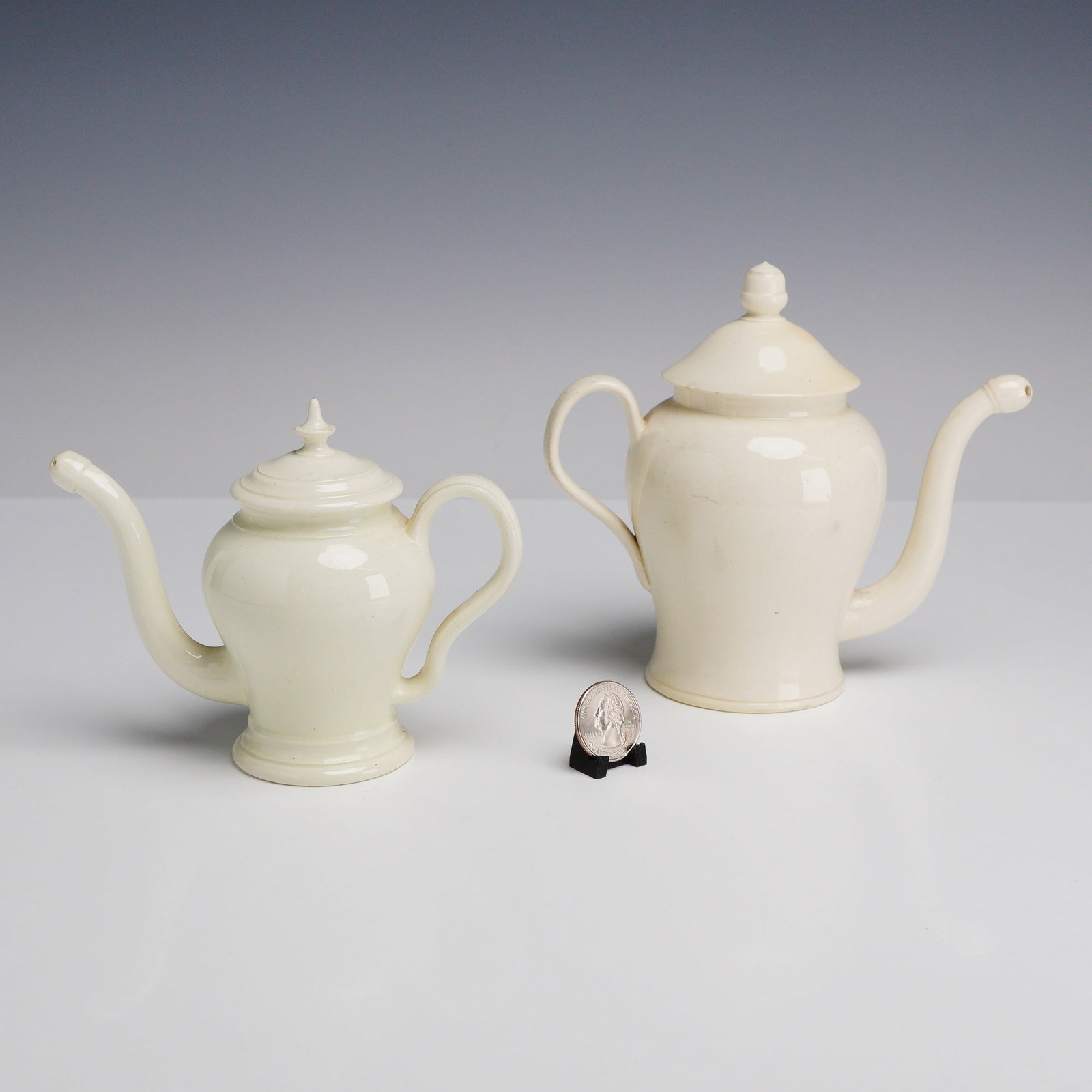 2pc Creamware Bubby Pots - 5