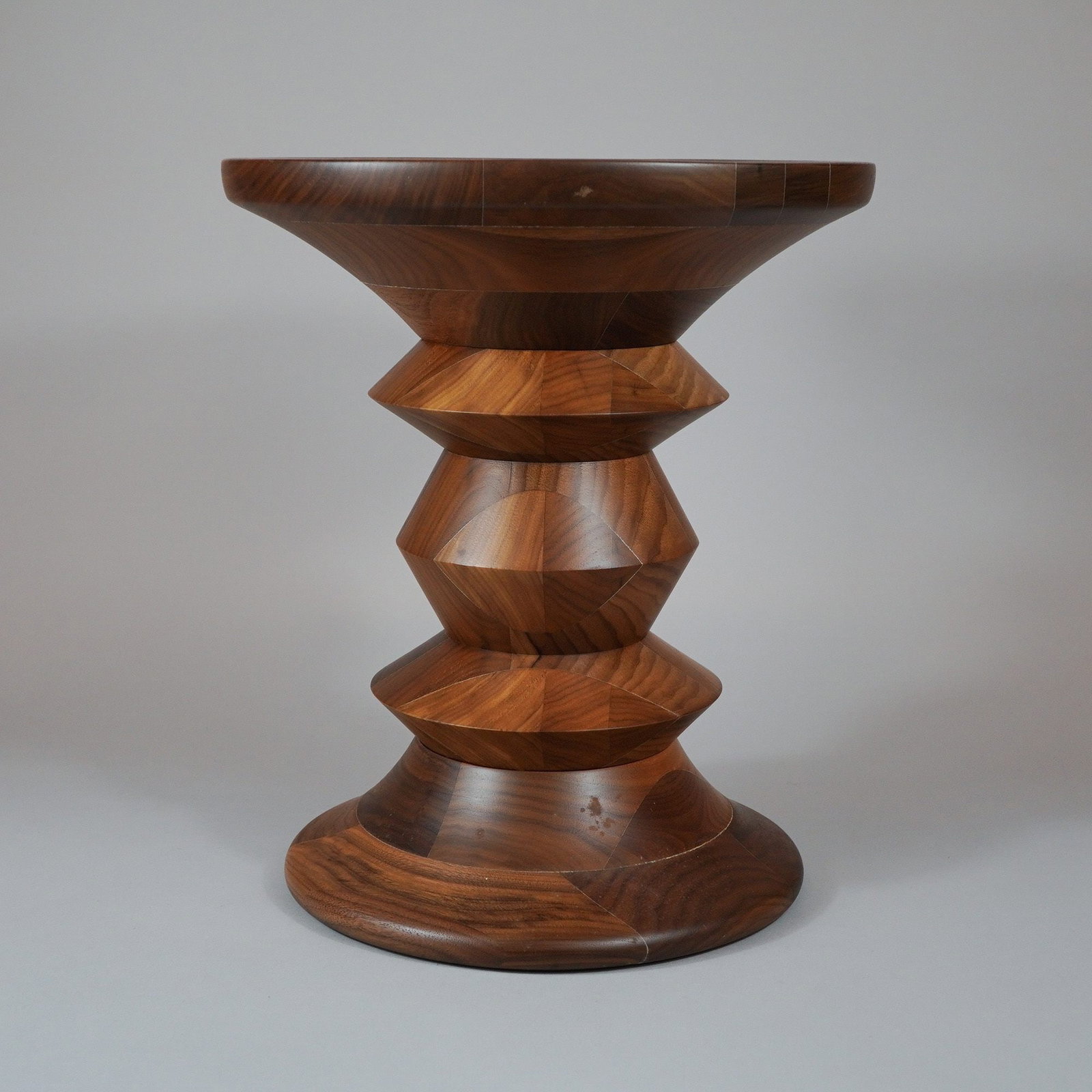 Charles and Ray Eames Mid-Century Modern Turned Solid Walnut Stool (1 of 3)