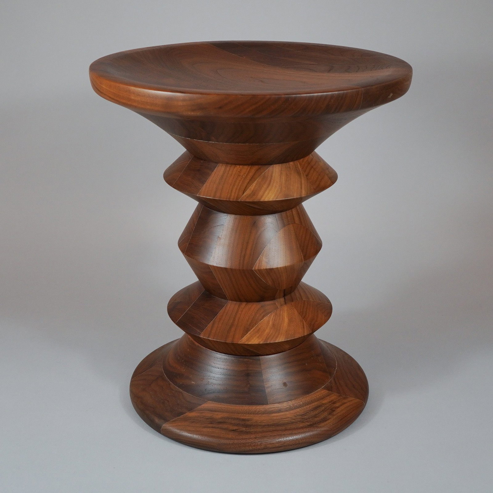 Charles and Ray Eames Mid-Century Modern Turned Solid Walnut Stool - 2