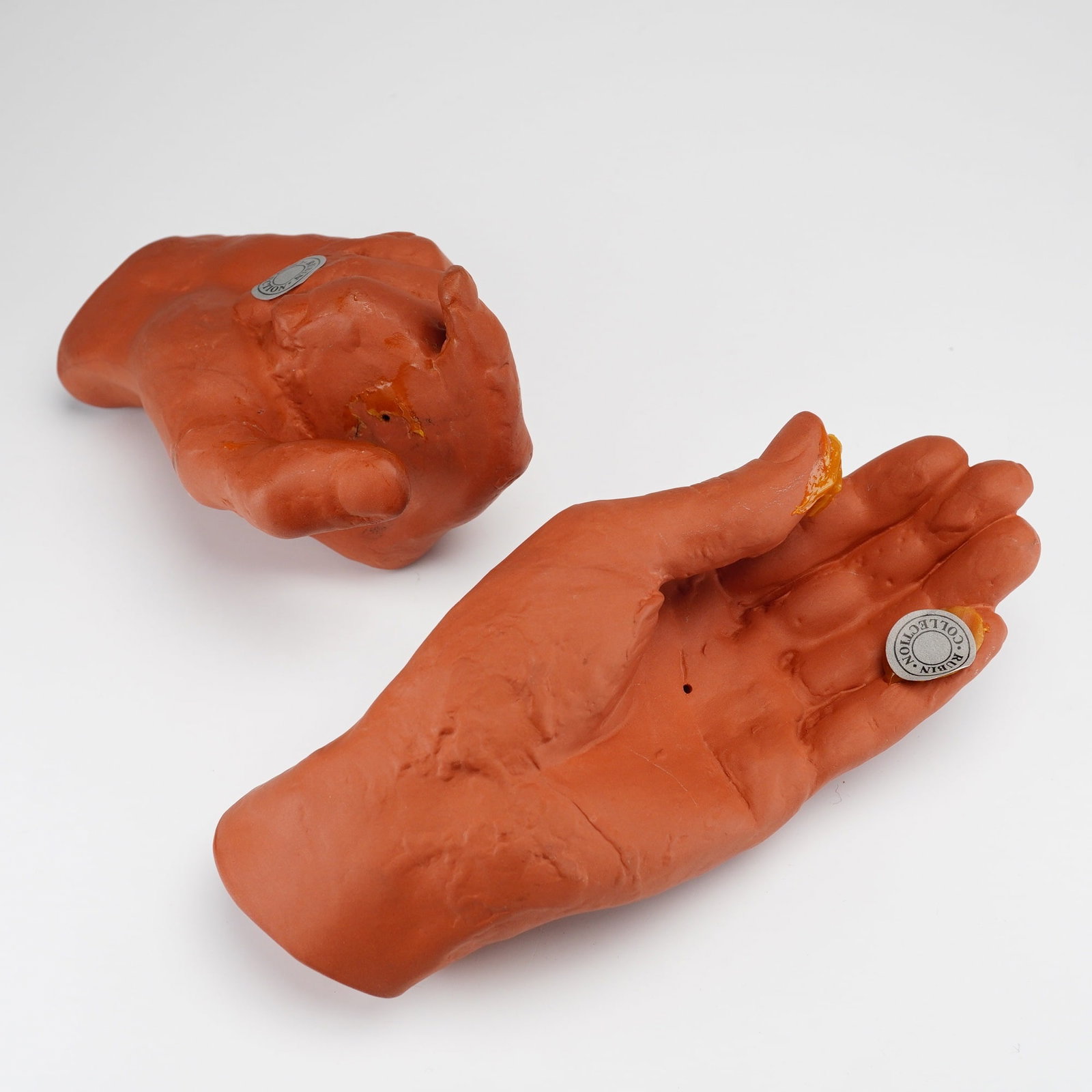 2pc Terracotta Ceramic Hands - 3