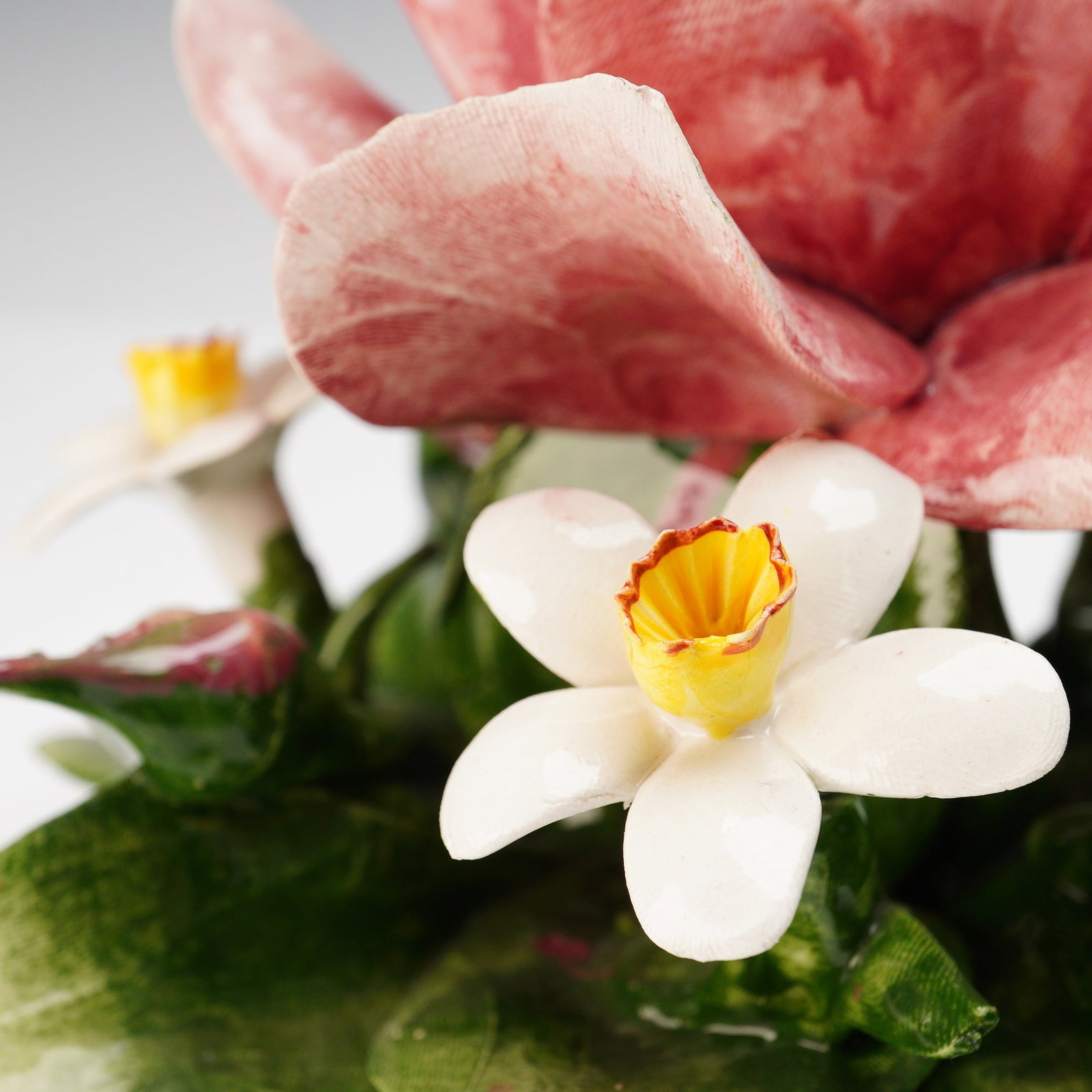 Capodimonte Pink Rose Candle Holder - 2