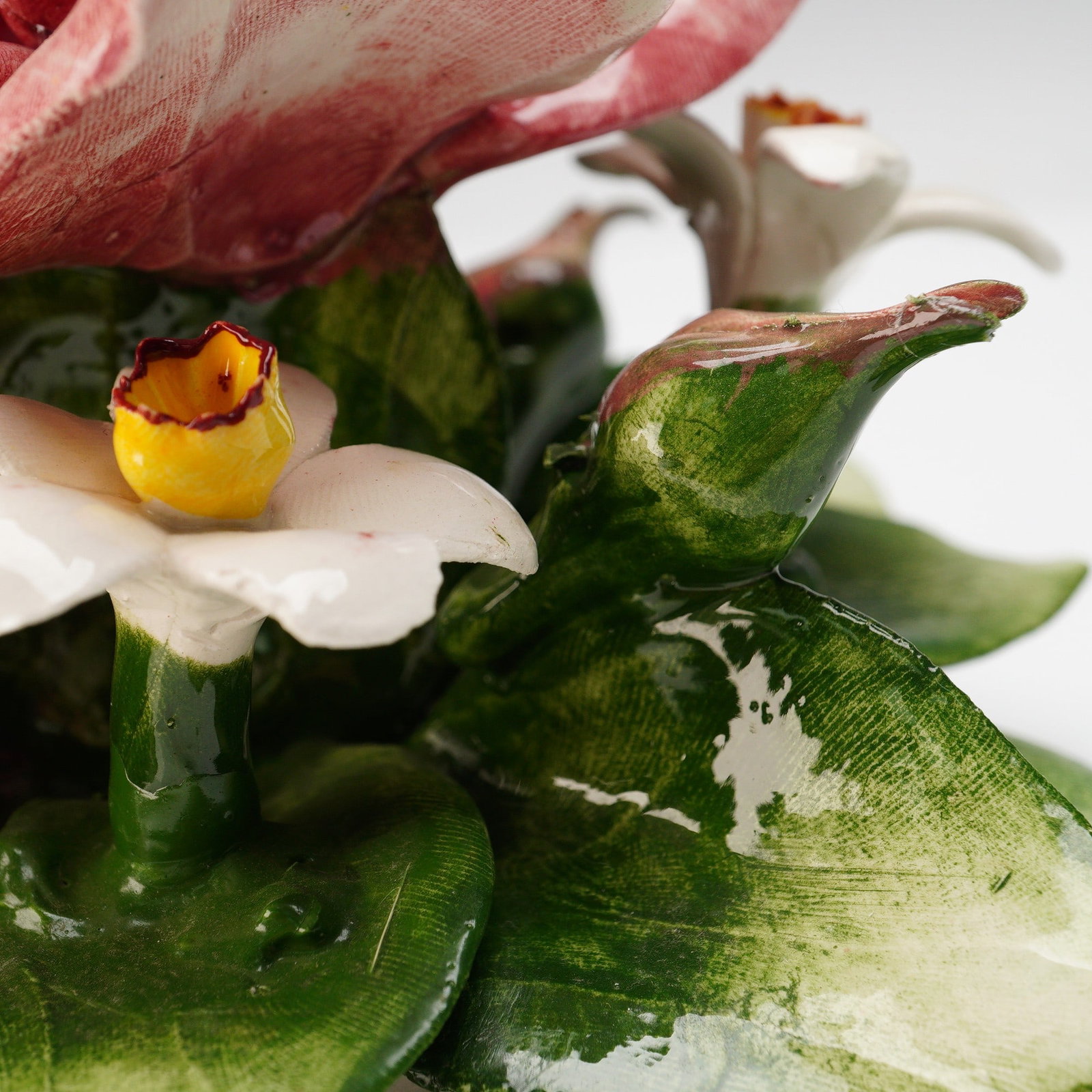 Capodimonte Pink Rose Candle Holder - 3