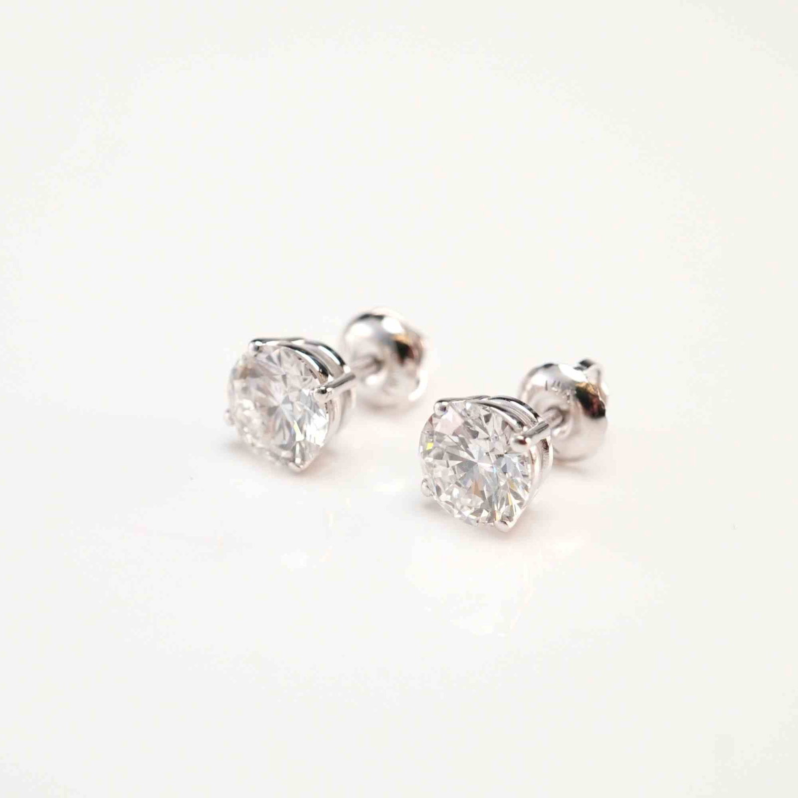 14K White Gold 1.83ctw Diamond Stud Earrings (1 of 5)