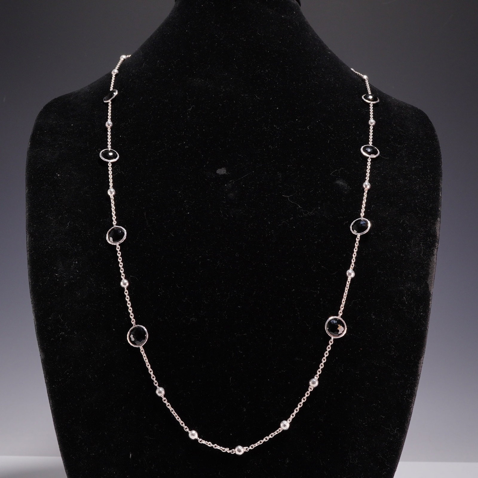 Ippolita Sterling Silver and Black Onyx Station Necklace (1 of 3)