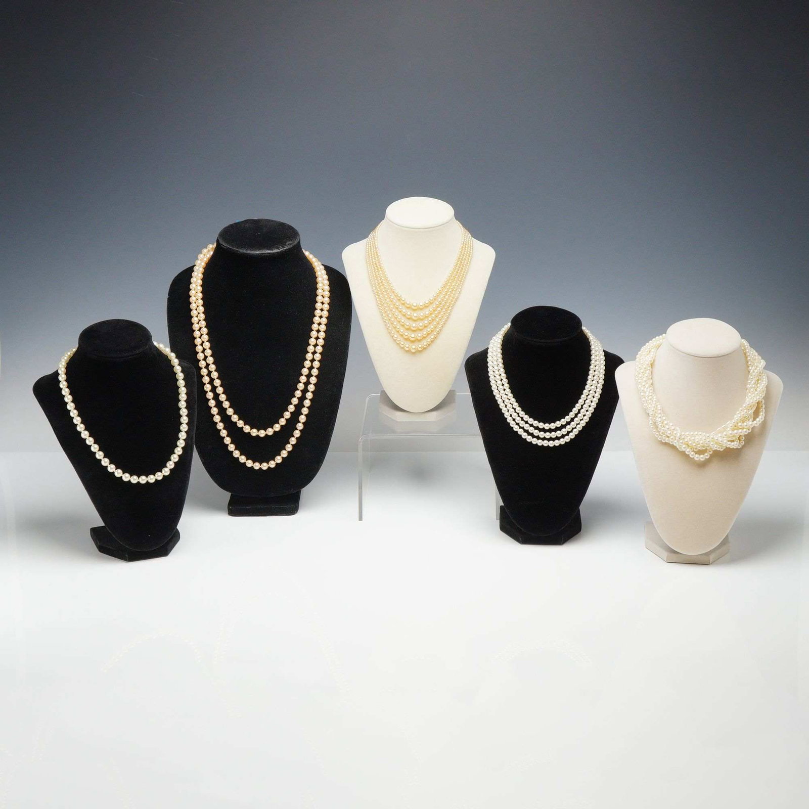 Five Piece Collection of Faux Pearl Costume Jewelry Necklaces (1 of 6)