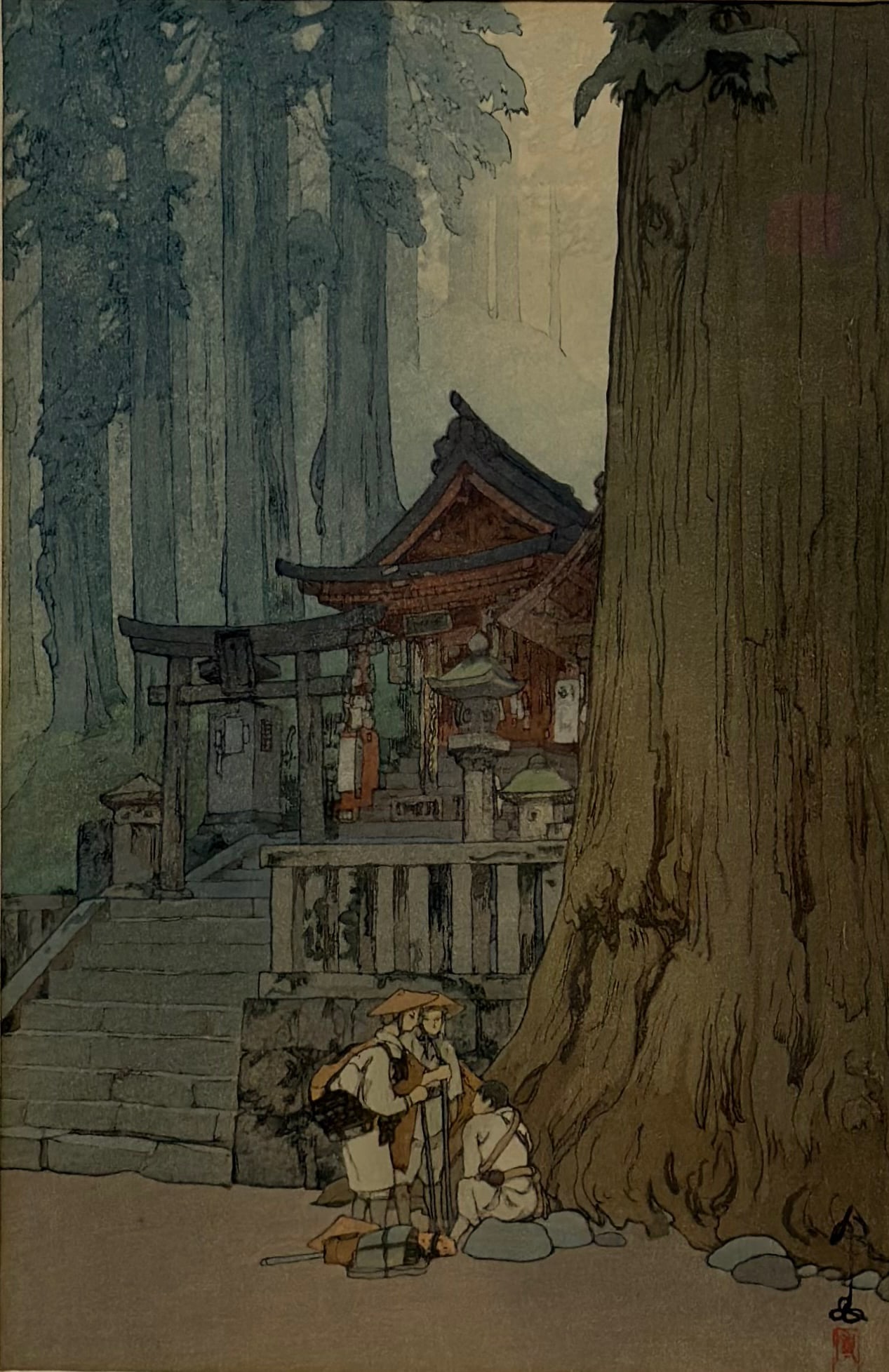 Hiroshi Yoshida (Japanese, 1876-1950) Woodblock Print, Misty Day in Nikko (1 of 6)