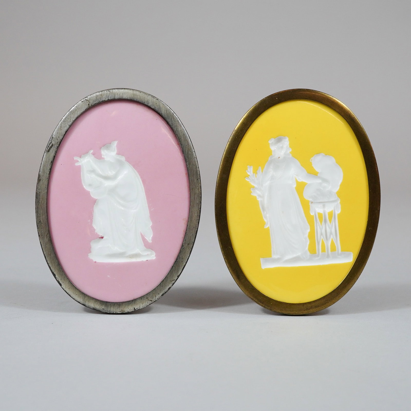 2pc Wedgwood Jasperware Oval Plaques in Metal Mounts (1 of 4)