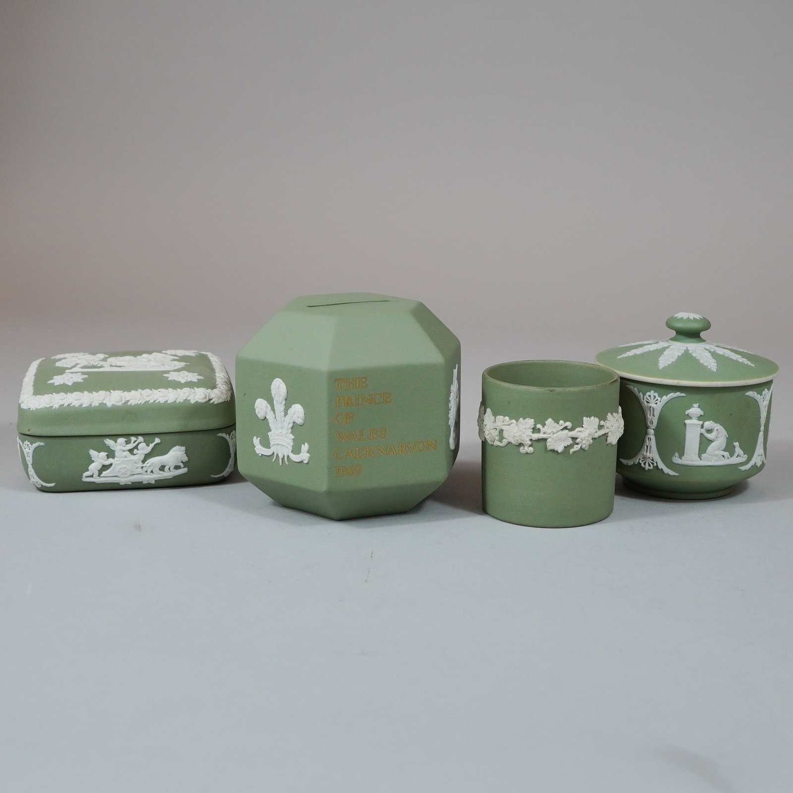 4pc Wedgwood Sage Green Jasperware Decorative Items (1 of 3)