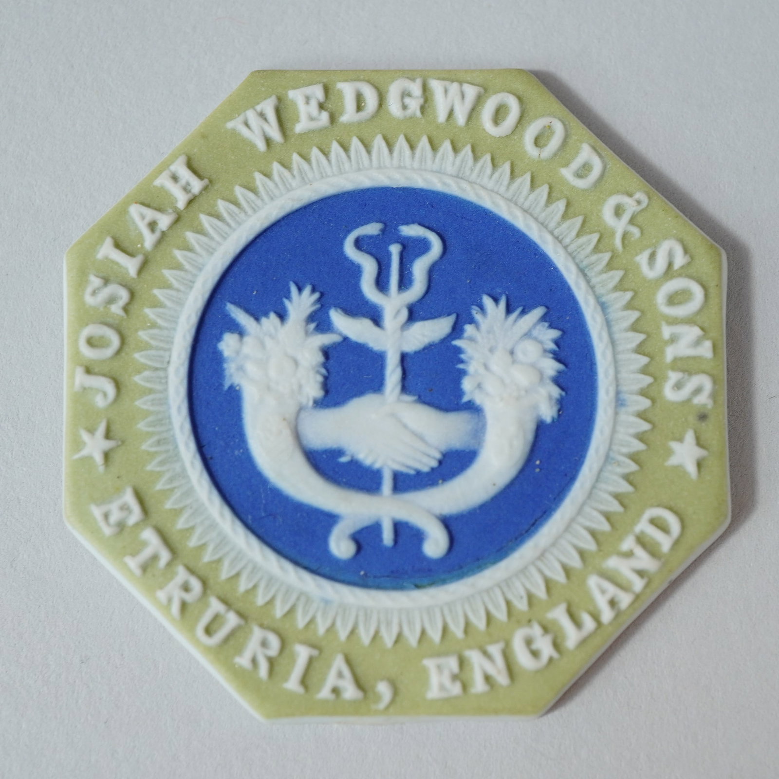 Wedgwood Tri-Color Jasperware Octagonal Commemorative Plaque (1 of 3)