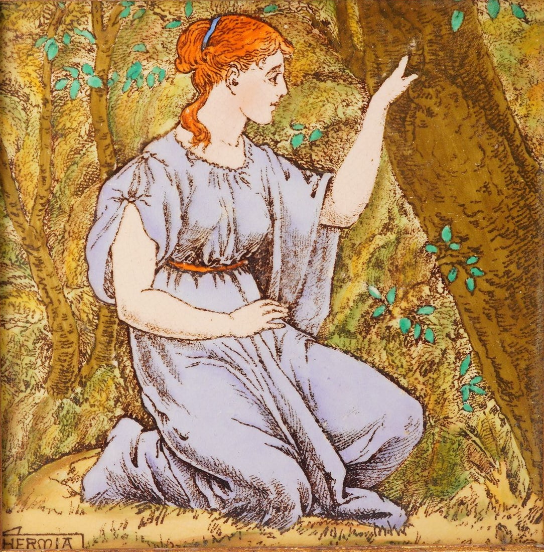 Josiah Wedgwood and Sons Framed Hermia Ceramic Tile from the Shakespeare Series (1 of 5)