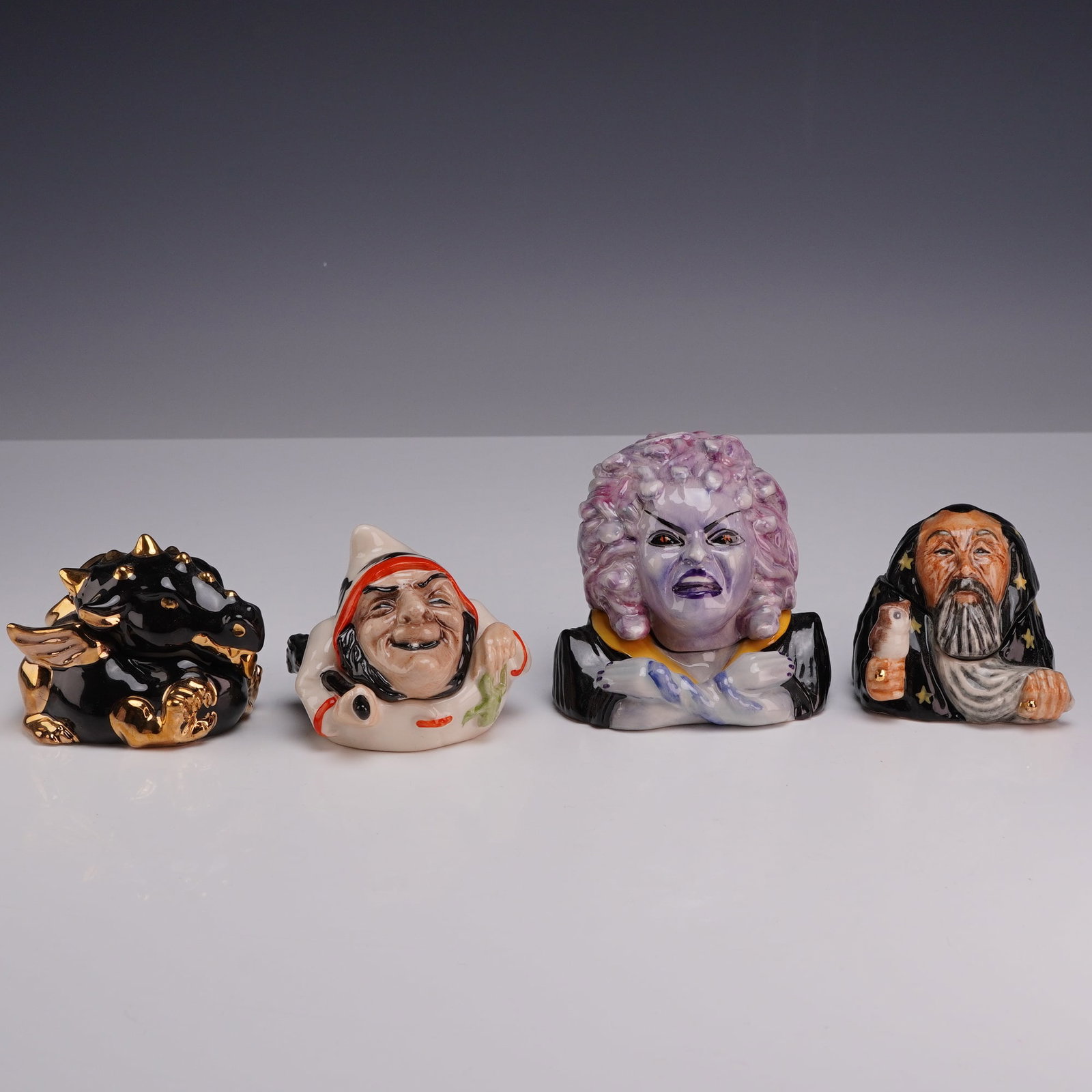 Collection of Four Kevin Francis Face Pots Trinket Boxes including Medussa Prototype (1 of 5)