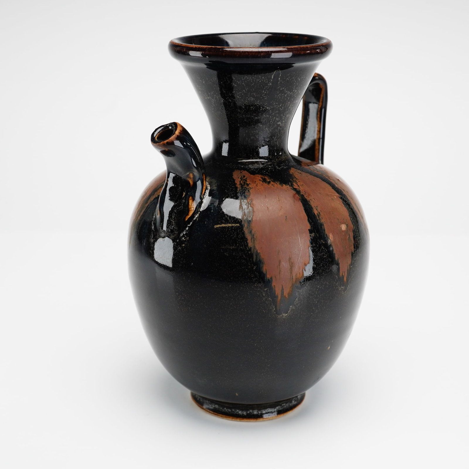 Chinese Hunan Style Black-Glazed and Russet-Splashed Stoneware Ewer (1 of 3)